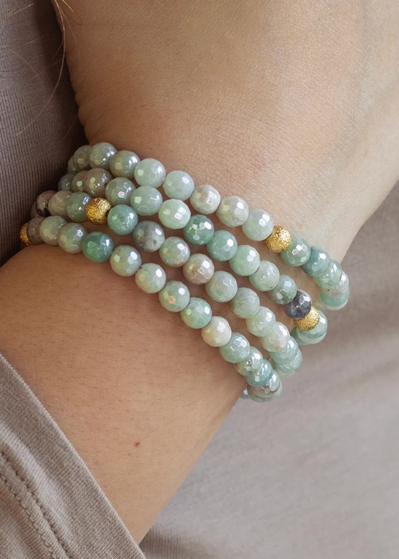 Lenny & Eva Gemstone Bracelet Faceted Amazonite 6mm