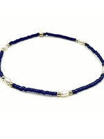 erin gray Game Day Gold Filled & Rice Pearl - Navy