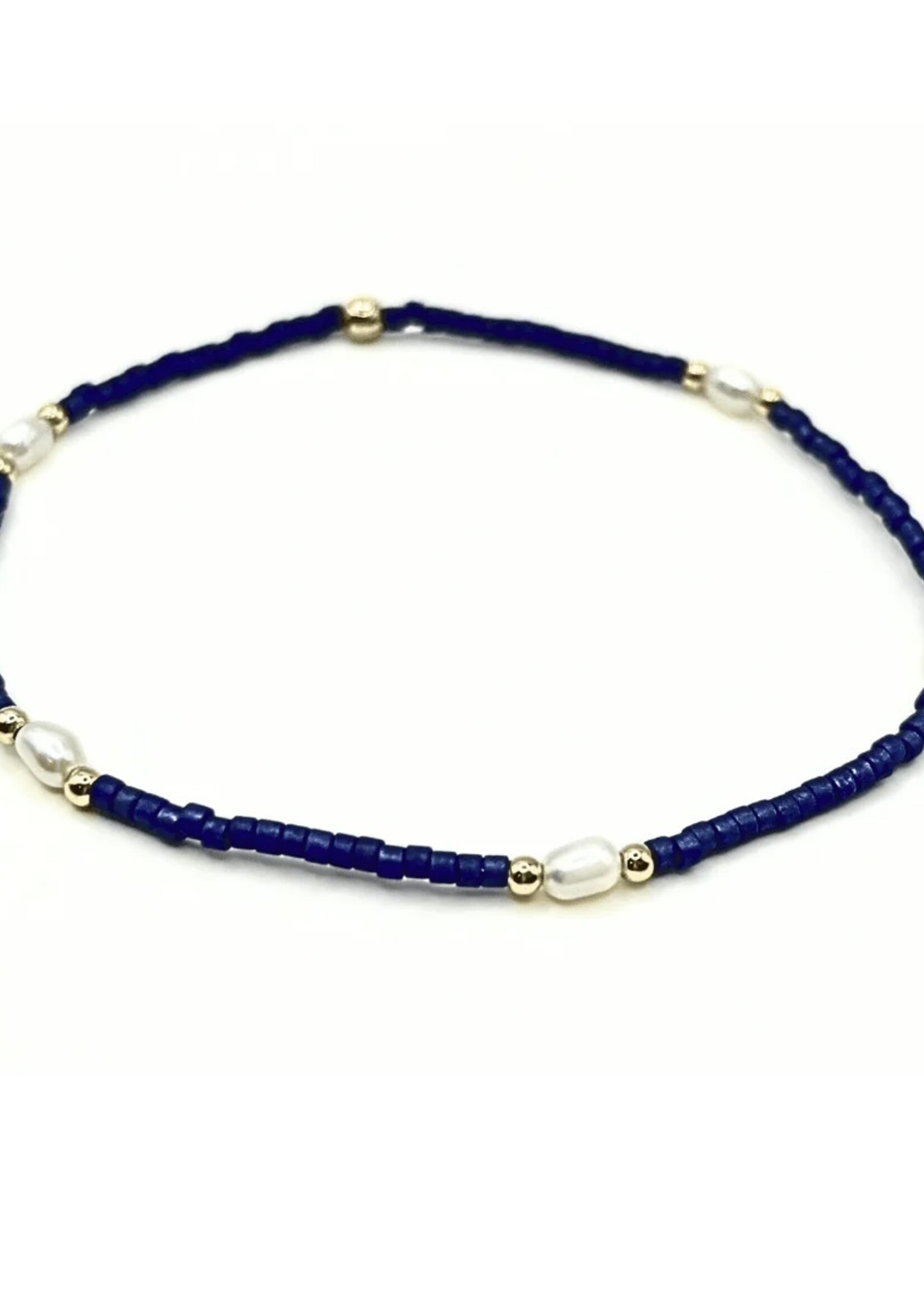 erin gray Game Day Gold Filled & Rice Pearl - Navy