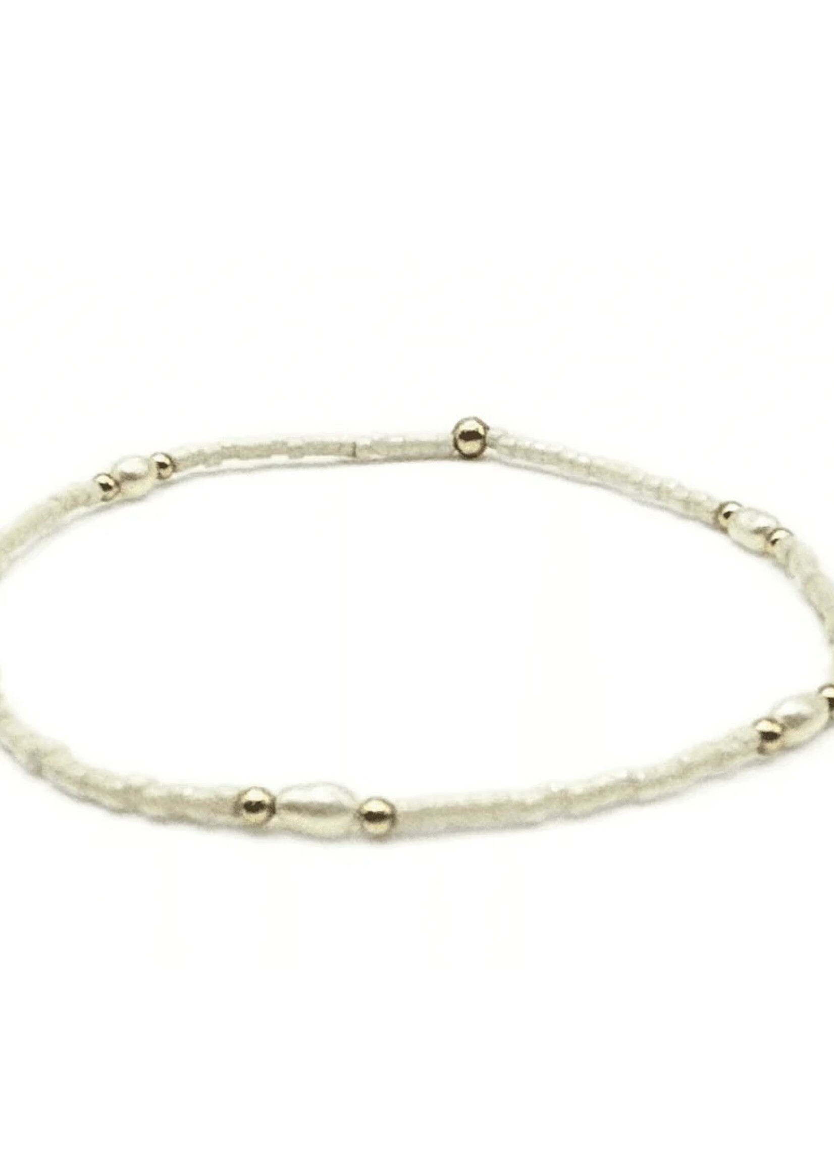 erin gray Game Day Gold Filled & Rice Pearl - White