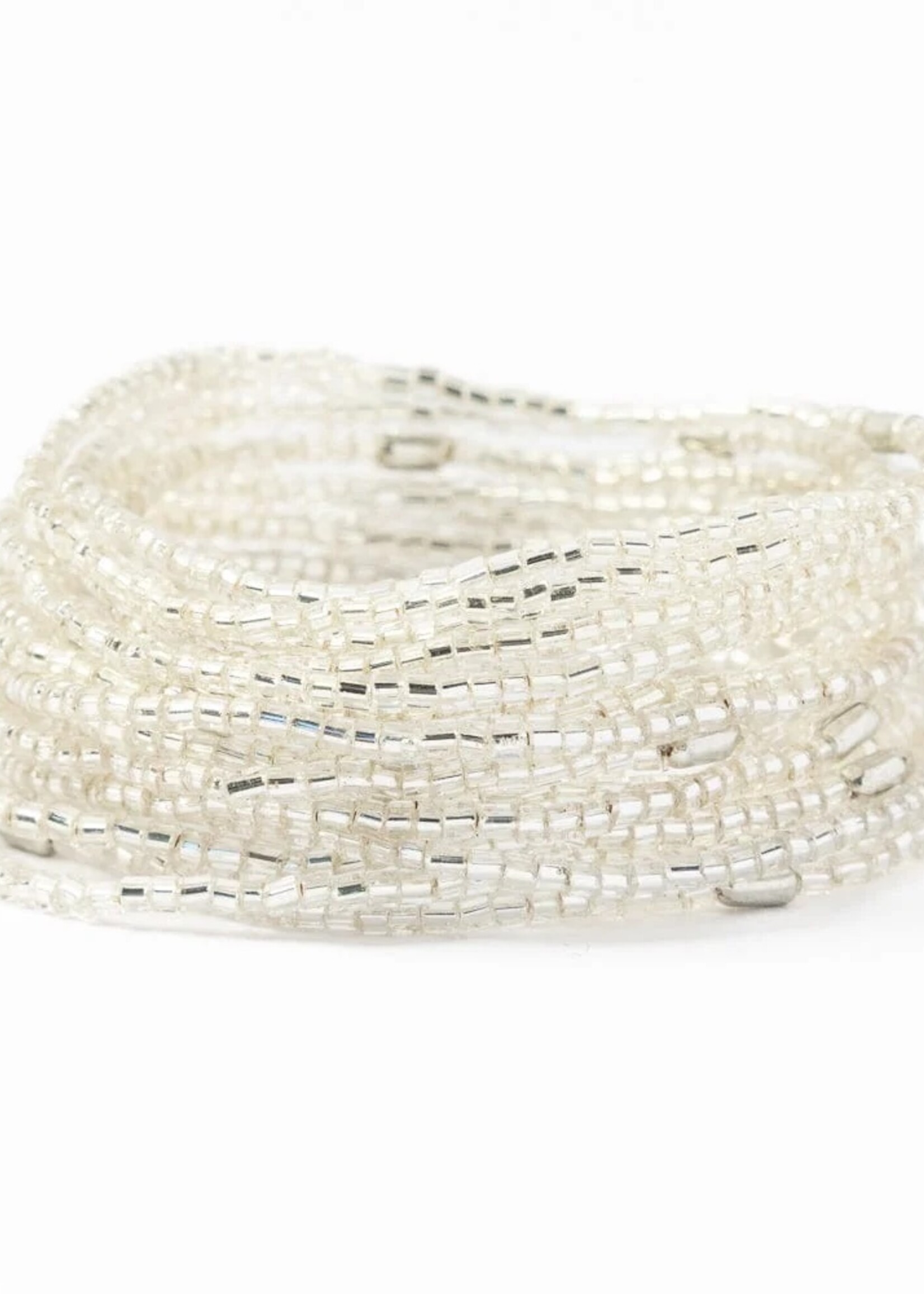 ink+alloy Chelsea 18 Strand Luxe Beaded Bracelet Set Silver