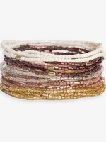 ink+alloy Chelsea 18 Strand Luxe Beaded Stretch Bracelet Set Mixed Metallic