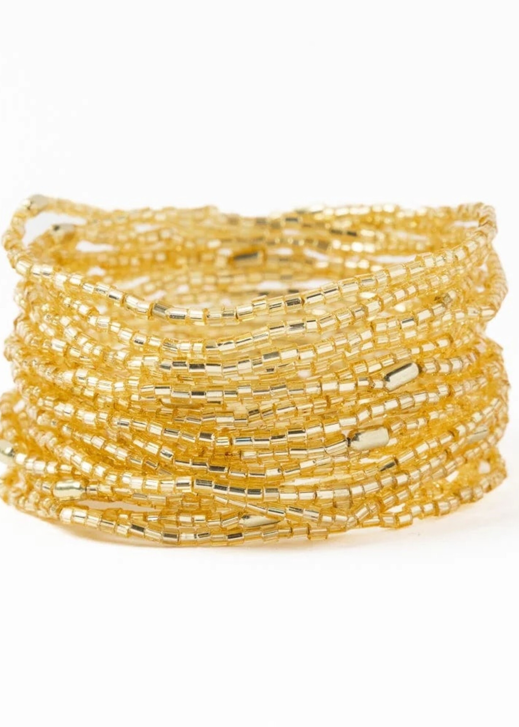 ink+alloy Chelsea 18 Strand Beaded Bracelet - Gold