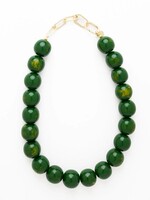 ink+alloy Iris Large Resin Bead Necklace - Green