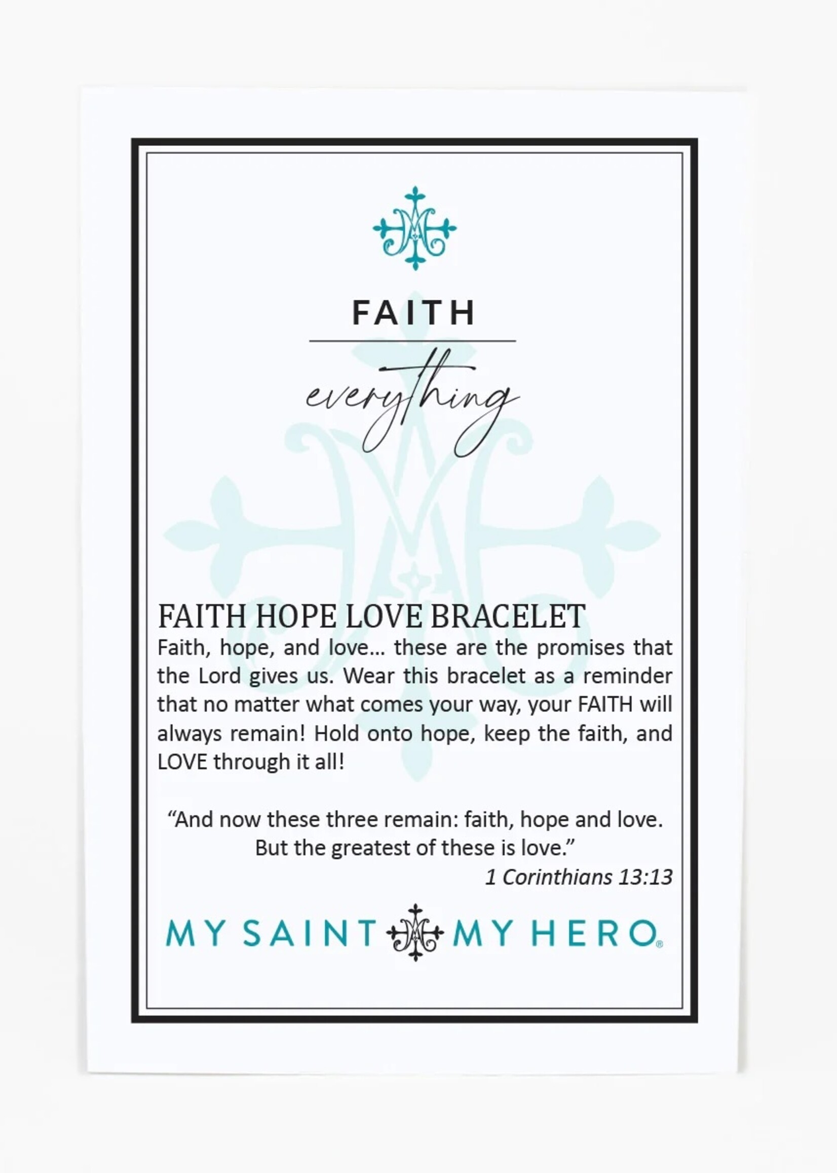 My saint my hero Faith Over Everything Alzheimer's Awareness Bracelet