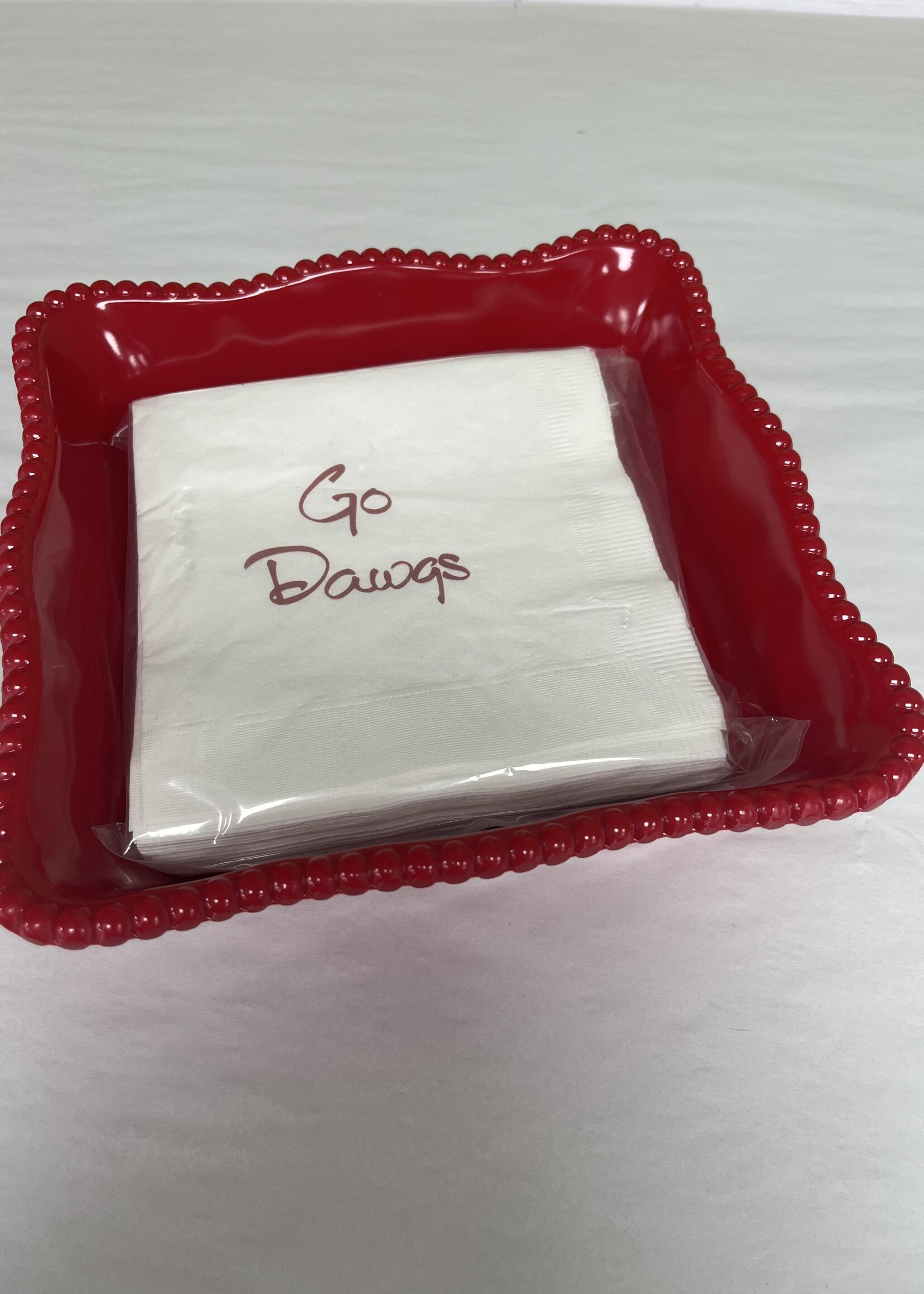 certified international Perlette Red Cocktail Napkin Holder