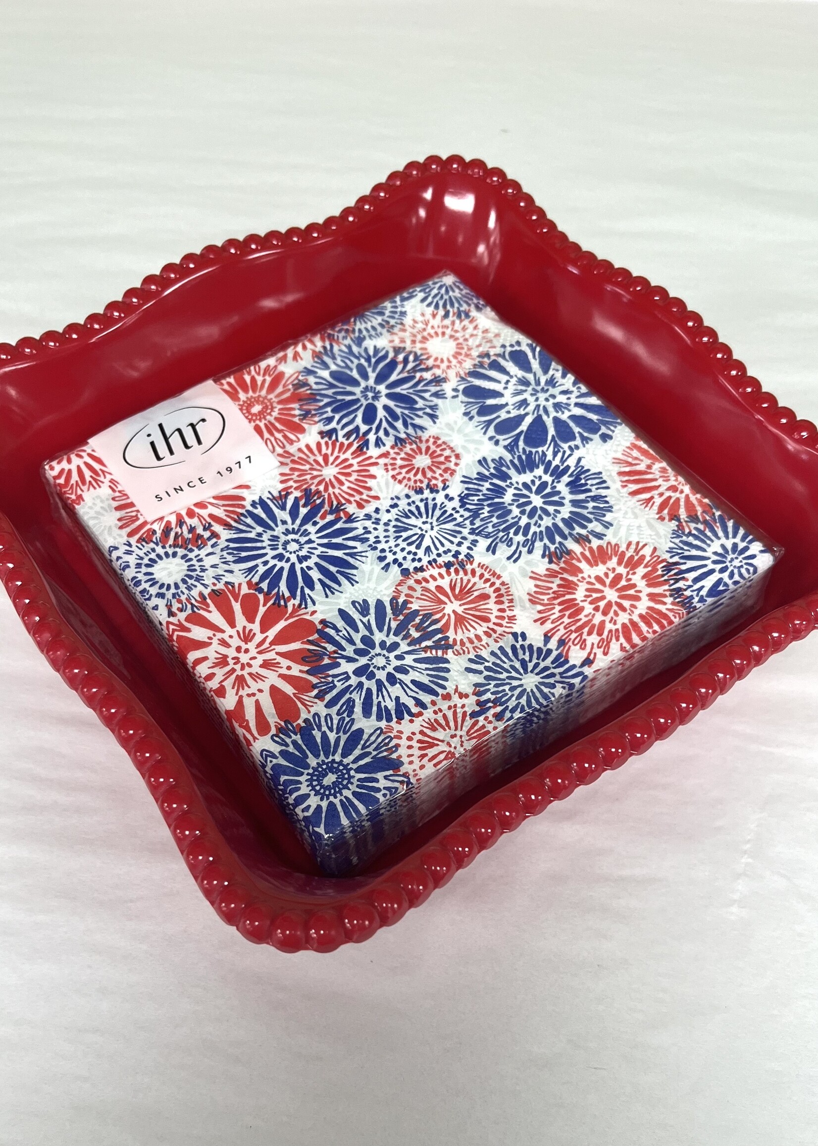 certified international Perlette Red Cocktail Napkin Holder