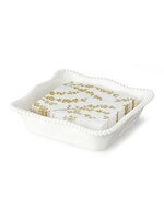 certified international Perlette Cream Melamine Cocktail Napkin Holder