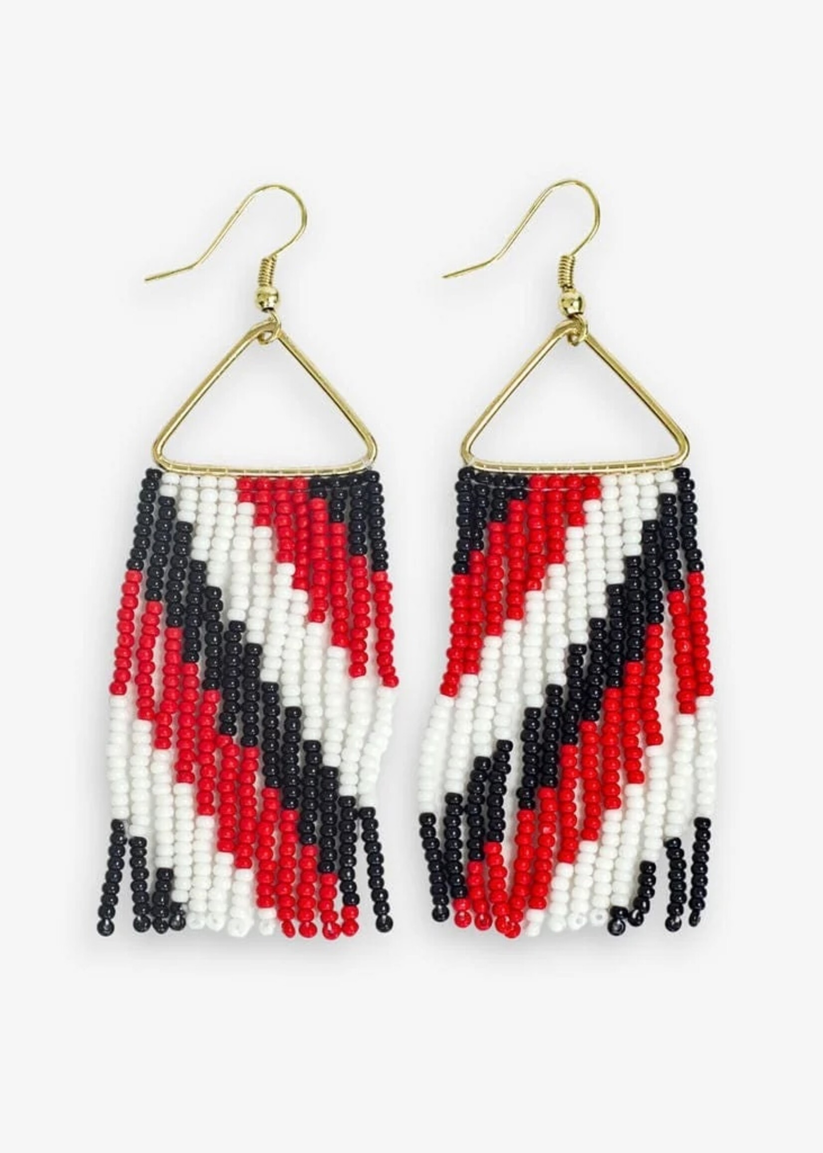ink+alloy Gameday Diagonal Stripe Beaded Fringe Earrings