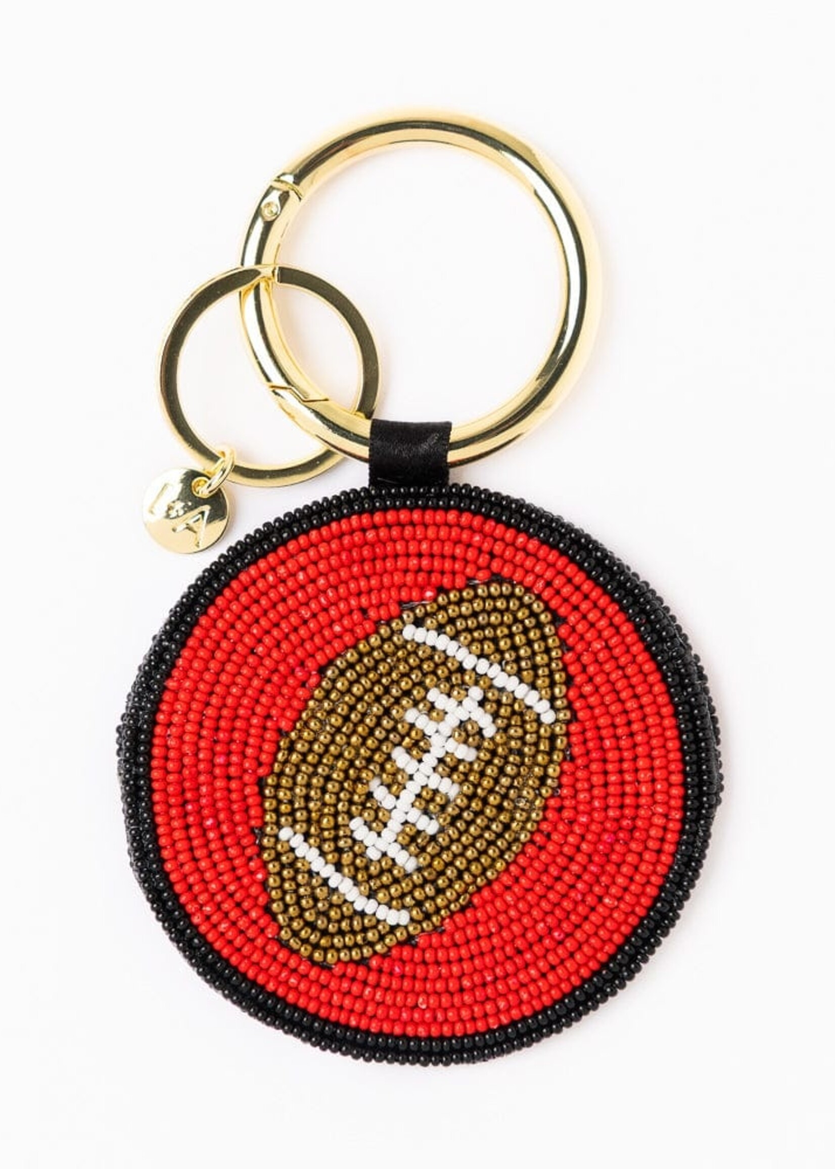 ink+alloy Gameday Football Seed Bead Key Ring