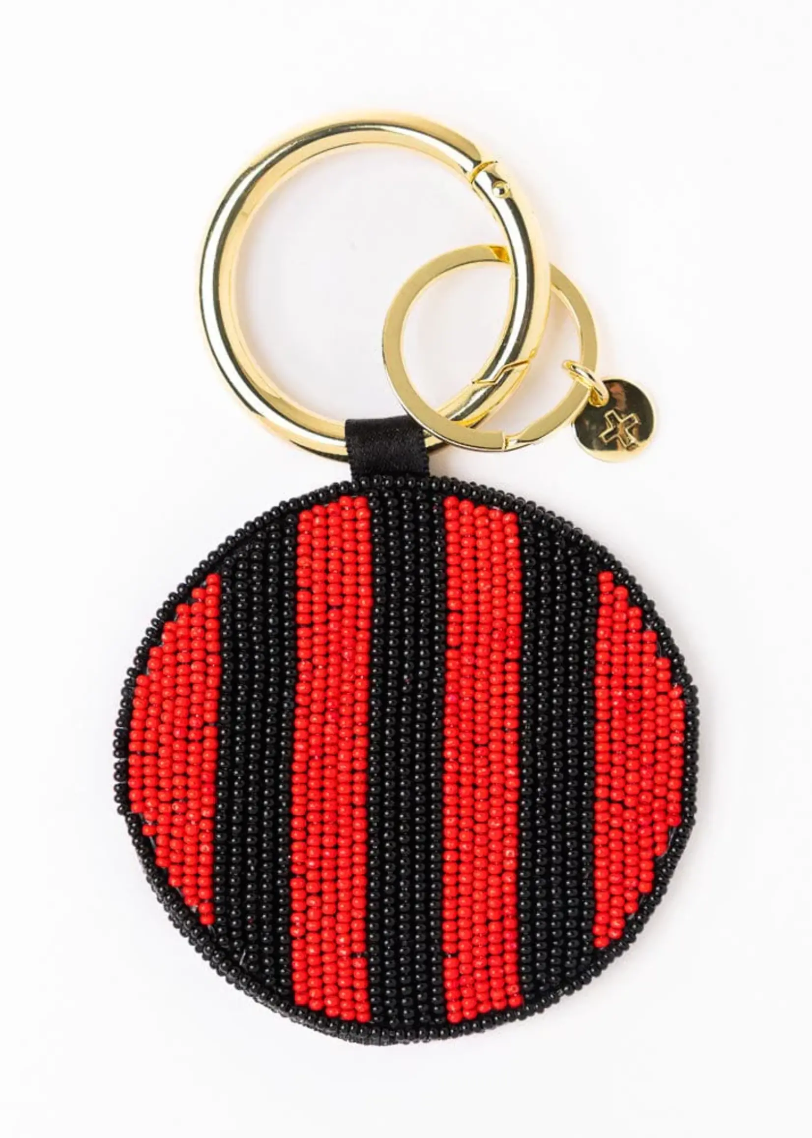 ink+alloy Gameday Football Seed Bead Key Ring