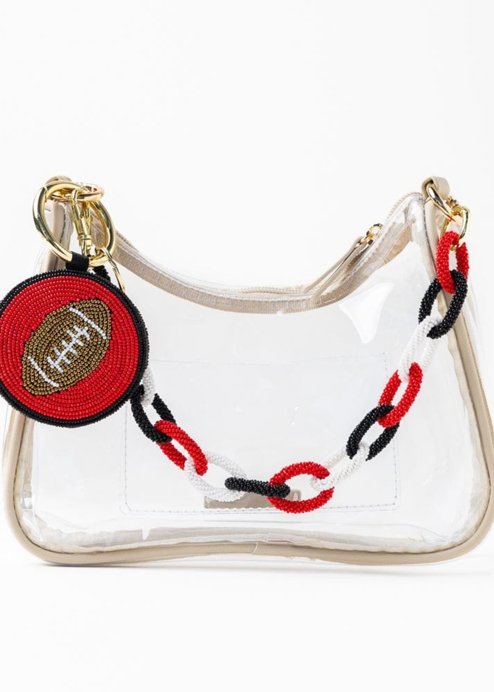 ink+alloy Gameday Football Seed Bead Key Ring