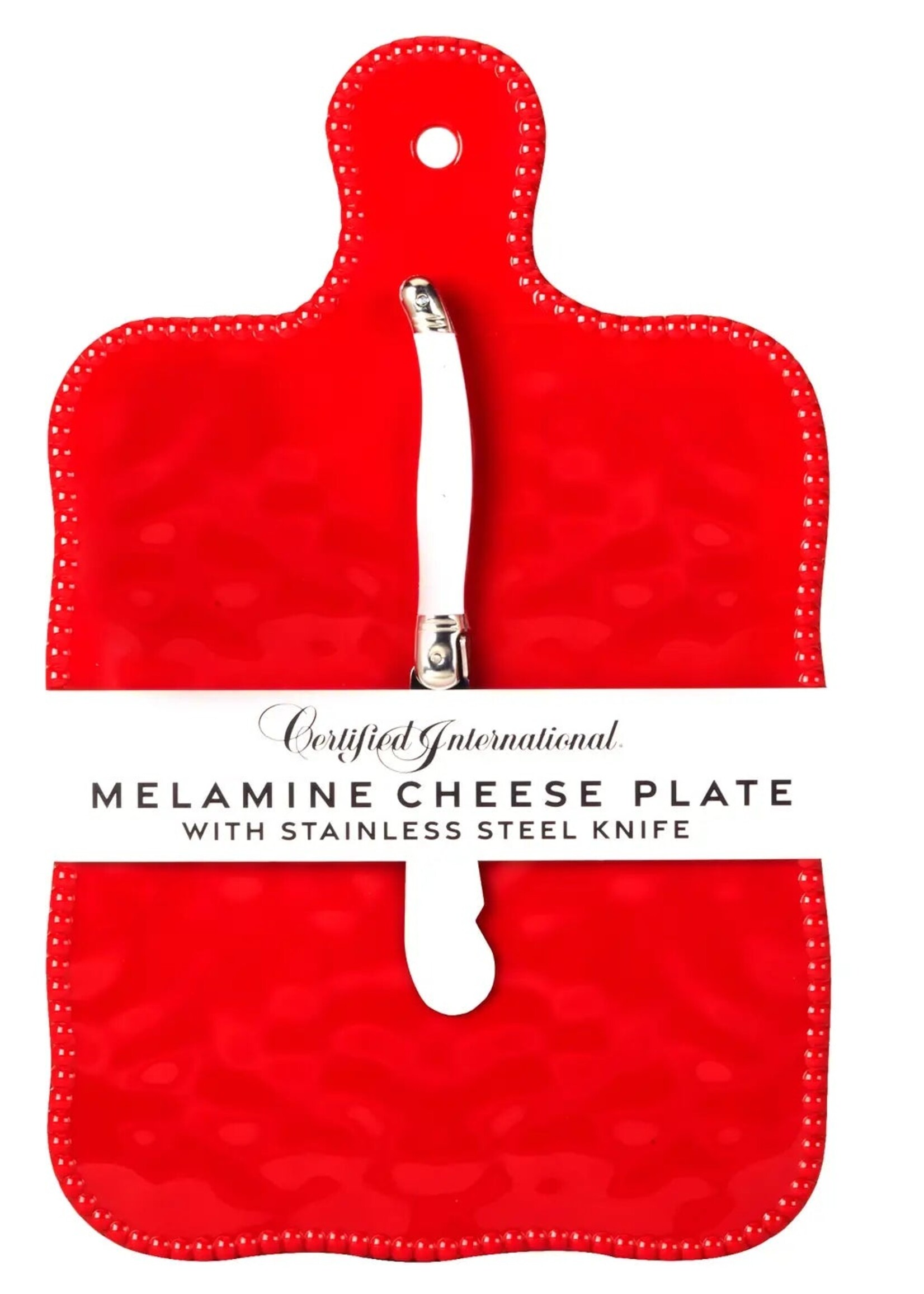certified international Perlette Red Cheese Board with Knife
