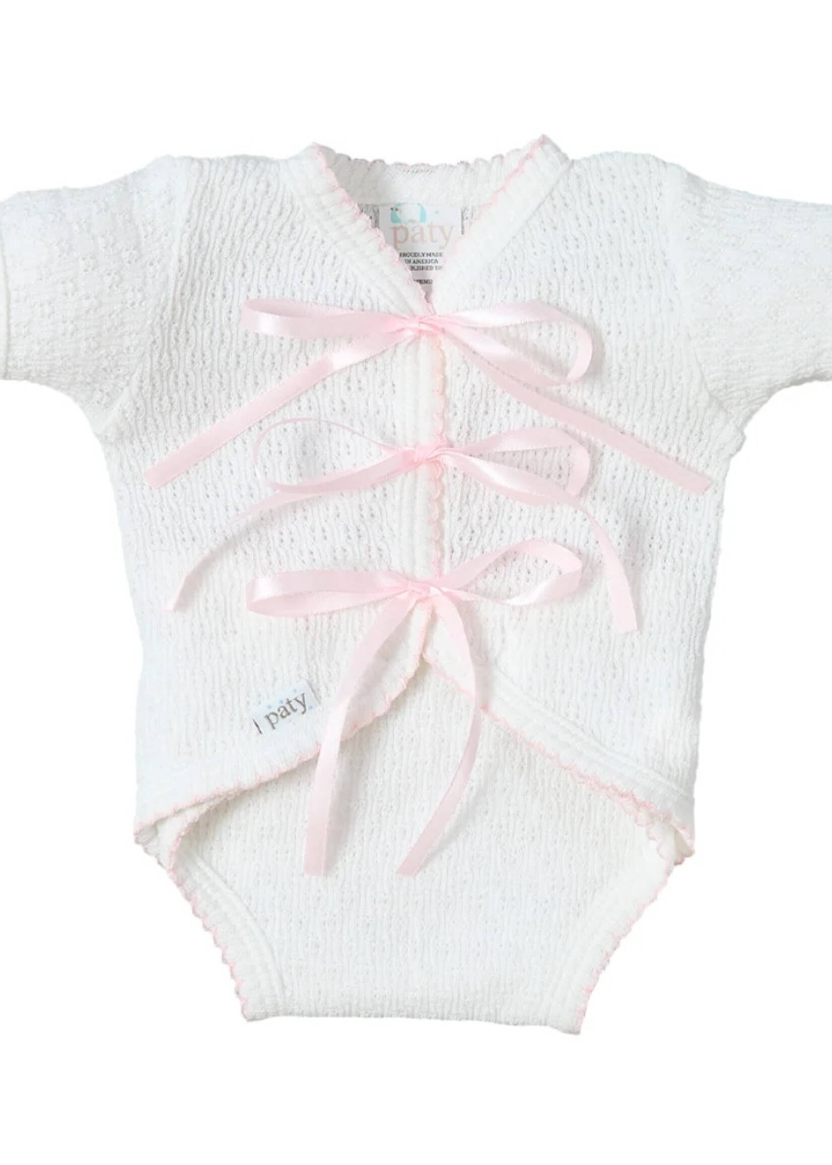 Paty Paty Knit Ribbon Tie Onesie - Preemie