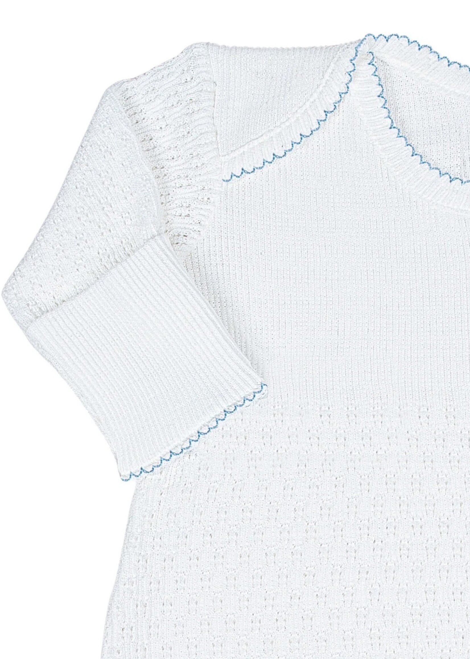 Paty Knit Overlap Shoulder Gown - Blue/Newborn