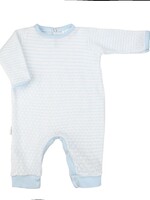 Paty Paty Knit Romper w/Pima Binding - Blue/3 Months