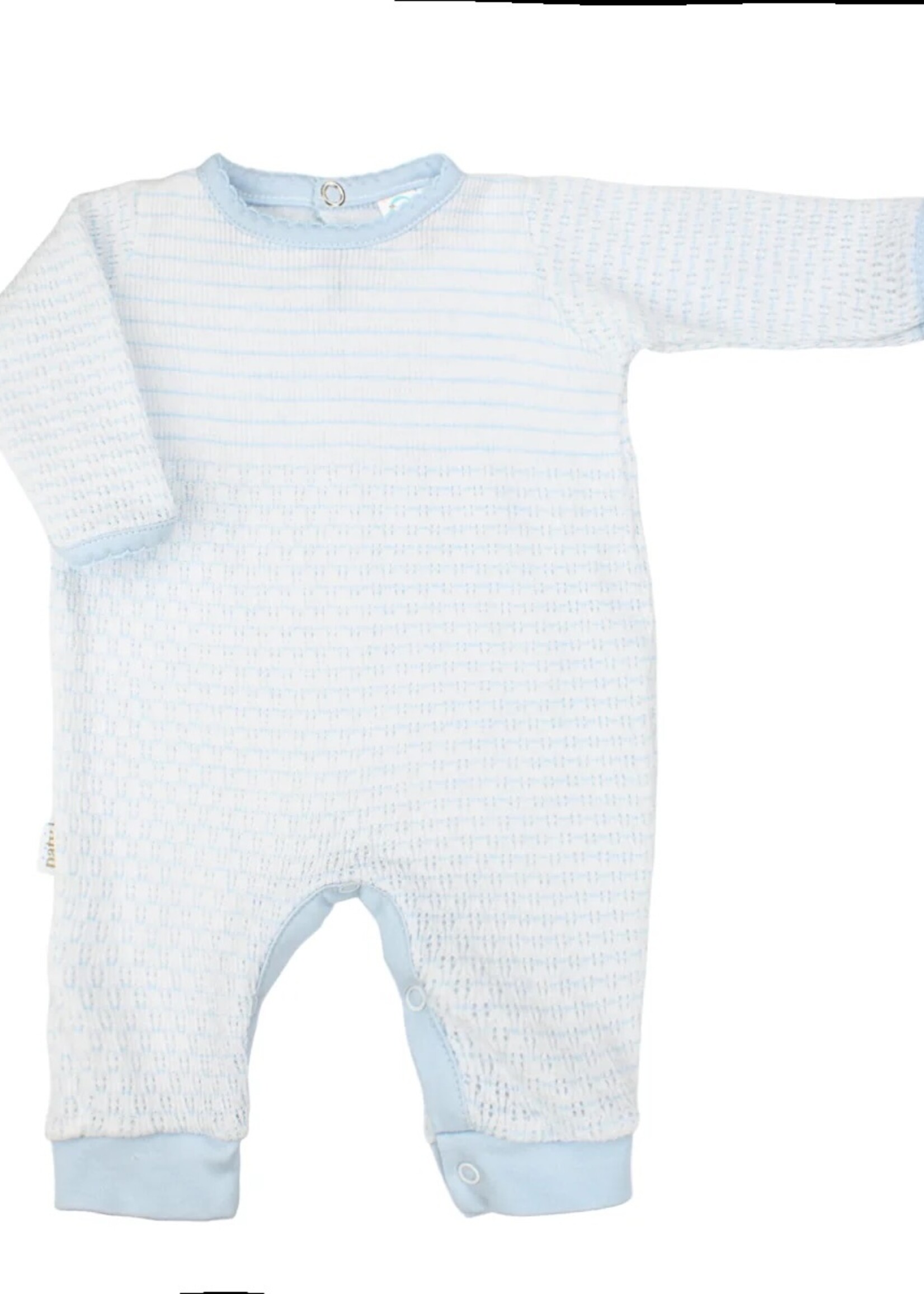 Paty Paty Knit Romper w/Pima Binding - Blue/3 Months