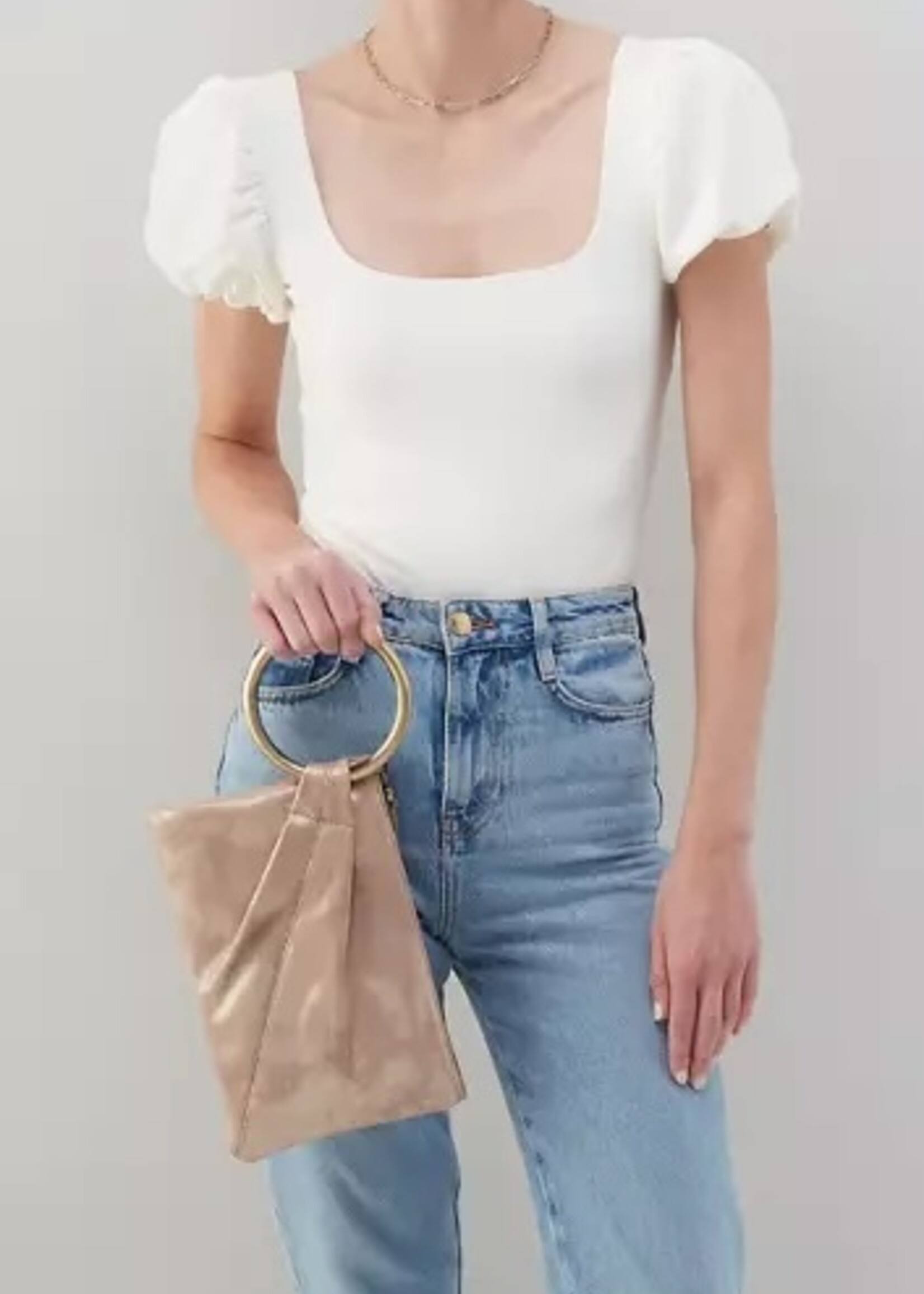 hobo Sheila Hard Ring Clutch - Gilded Beige