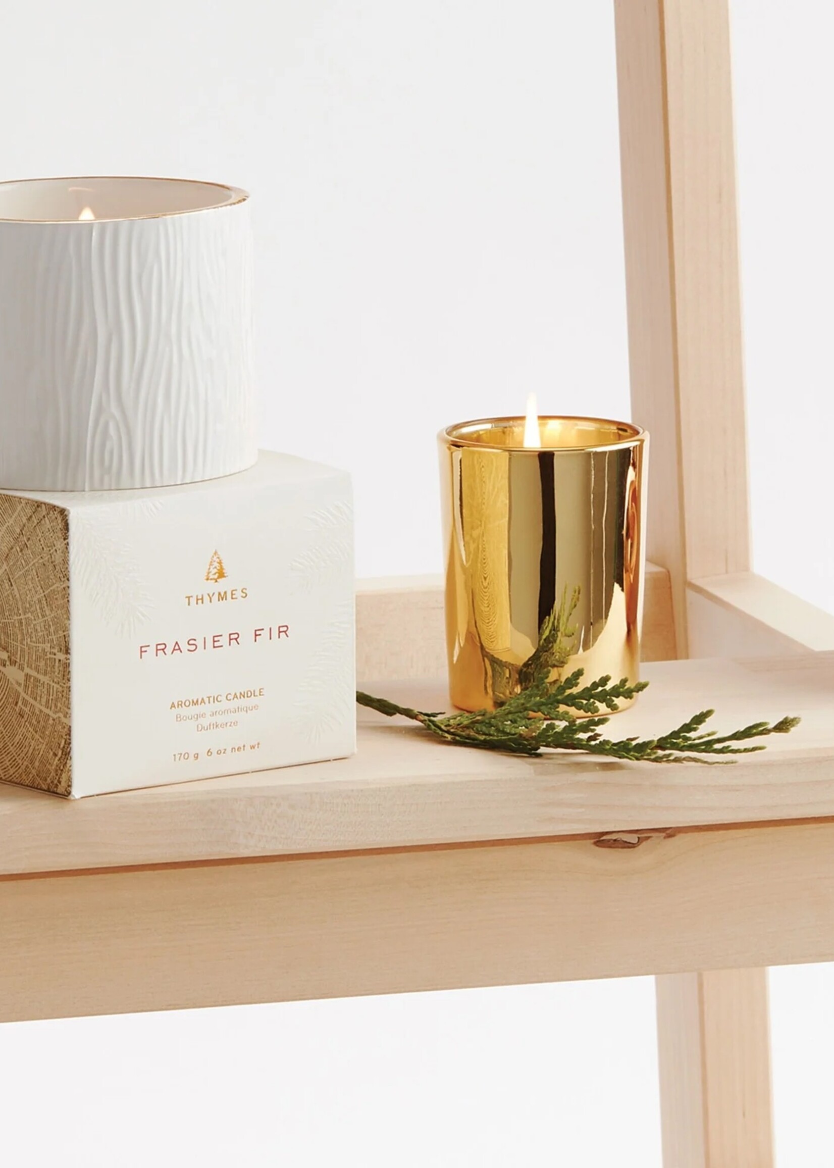 Thymes Frasier Fir Ceramic Poured Candle, Petite