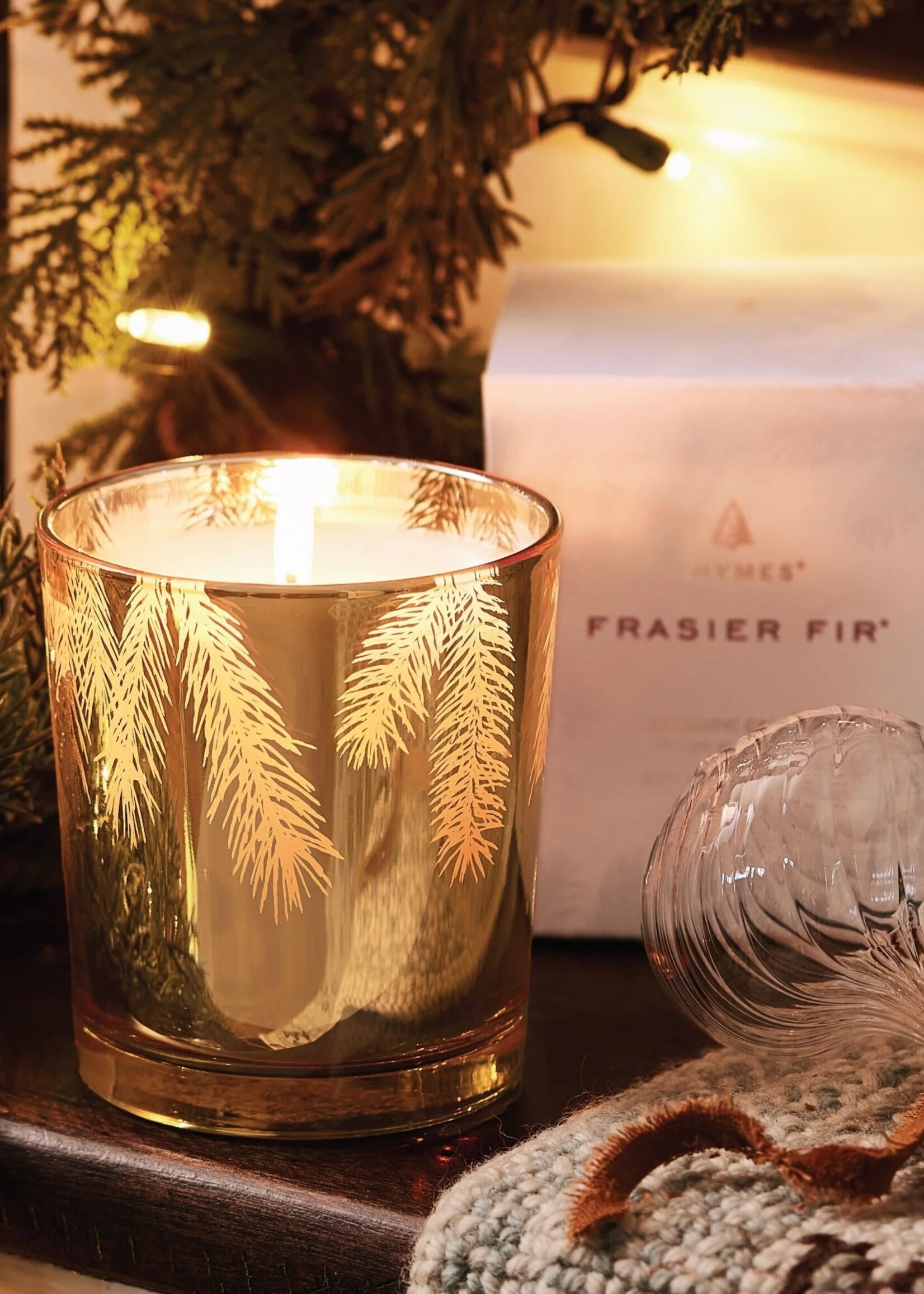 Thymes Frasier Fir Poured Candle, 13 oz Gold