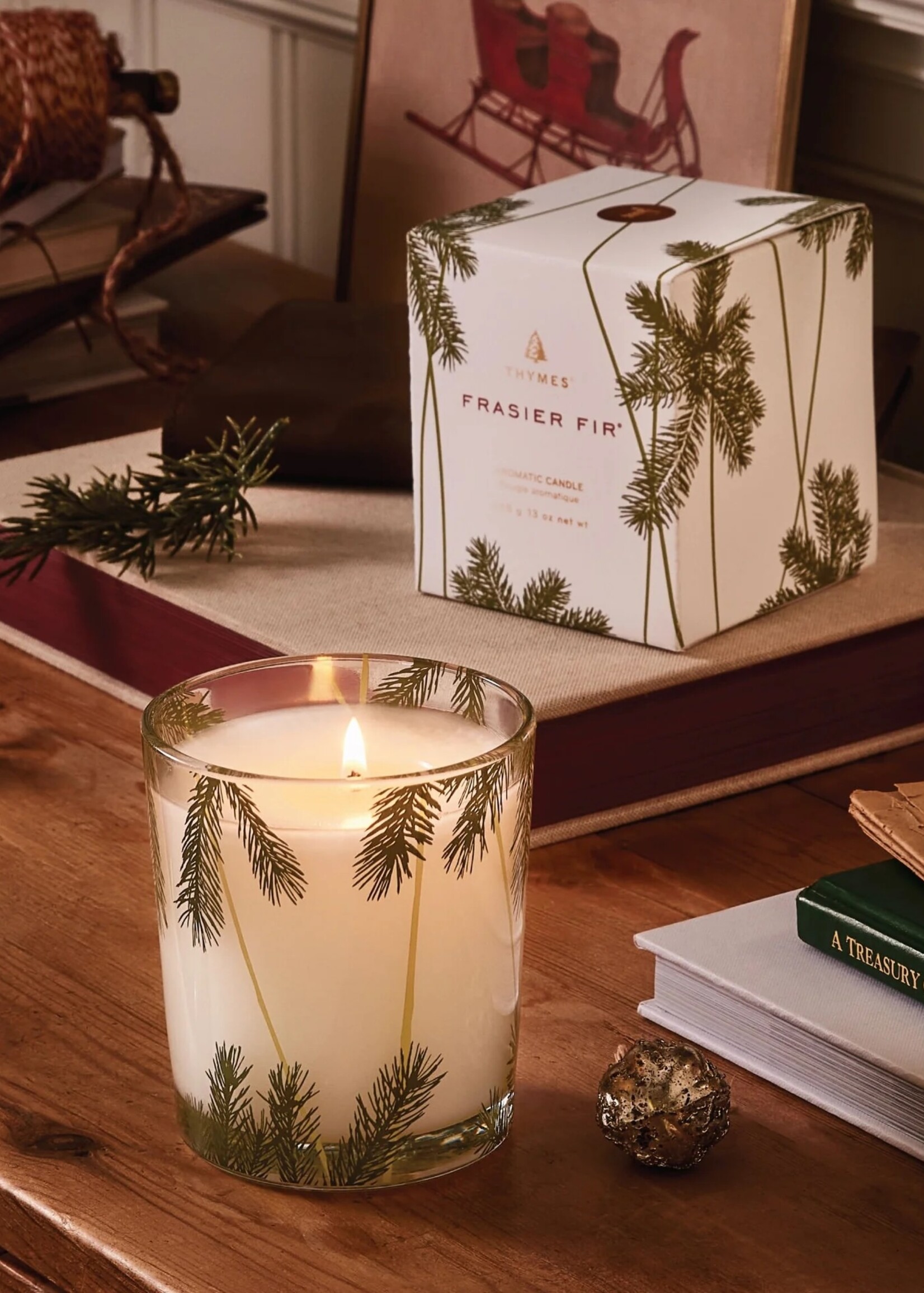 Thymes Frasier Fir Poured Candle, Pine Needle 13 oz