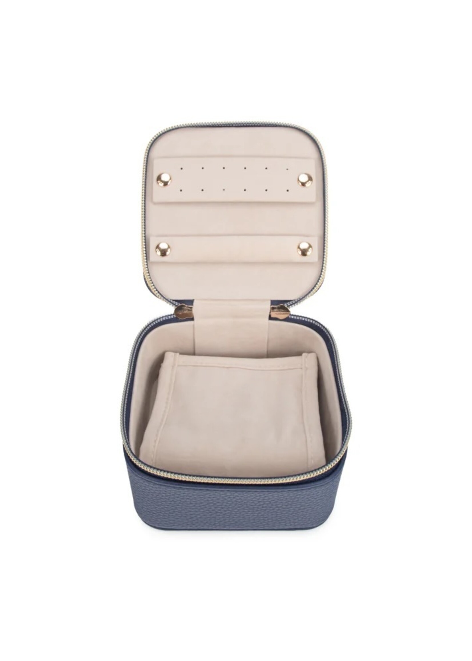 Brouk & Co Leah Travel Jewelry Case with Pouch -Navy