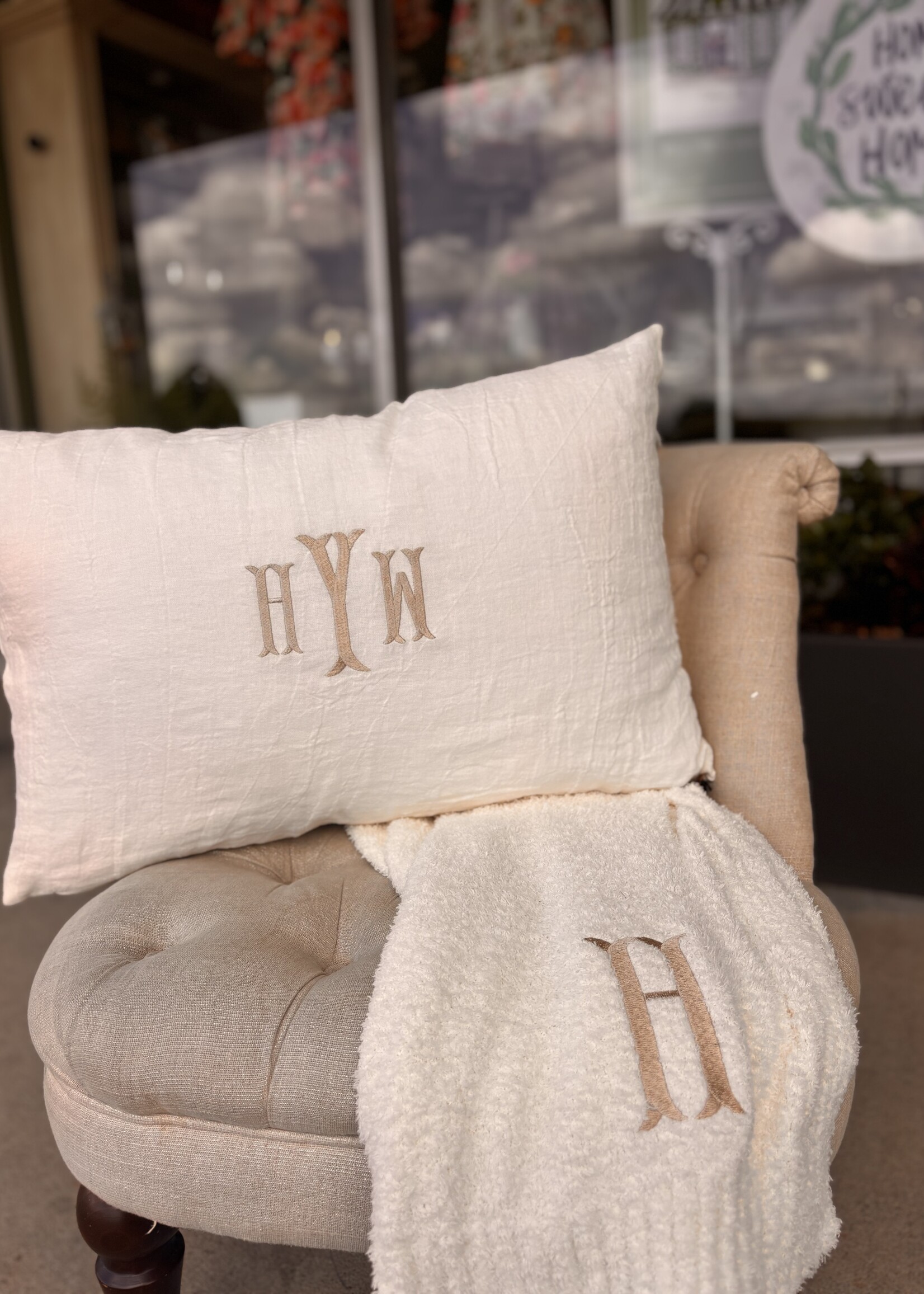 Creative Co-op Stonewash Linen Pillow Lumbar