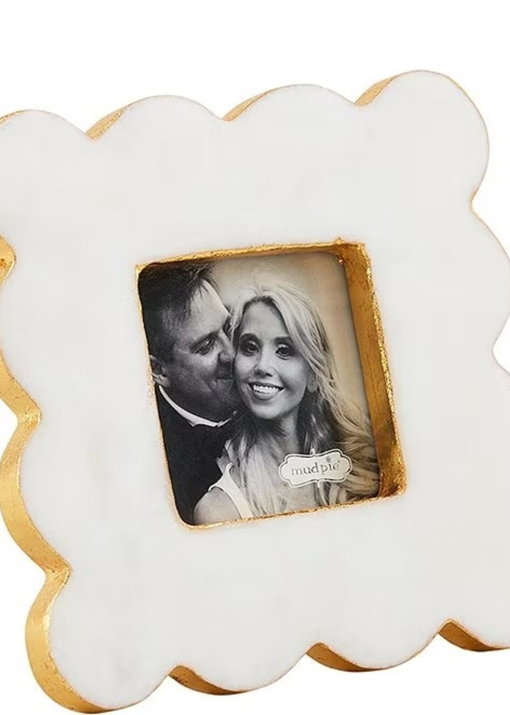 Mudpie Square Mini Scallop Gold Edge Frame