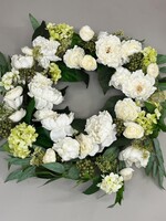 Raz Imports 26" Peony, Ranunculus, Geranium Wreath
