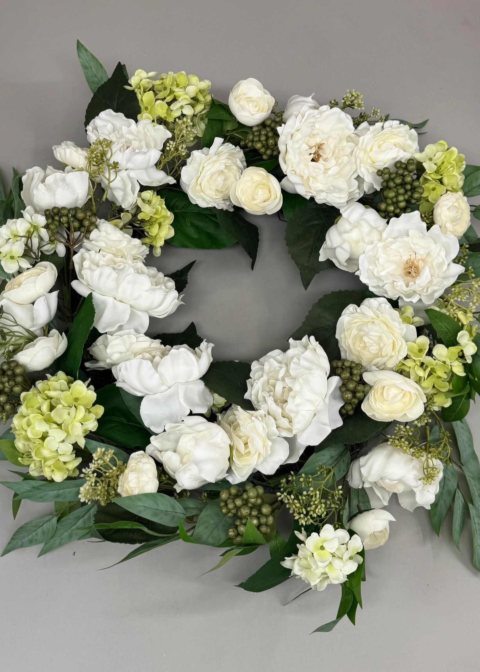 Raz Imports 26" Peony, Ranunculus, Geranium Wreath