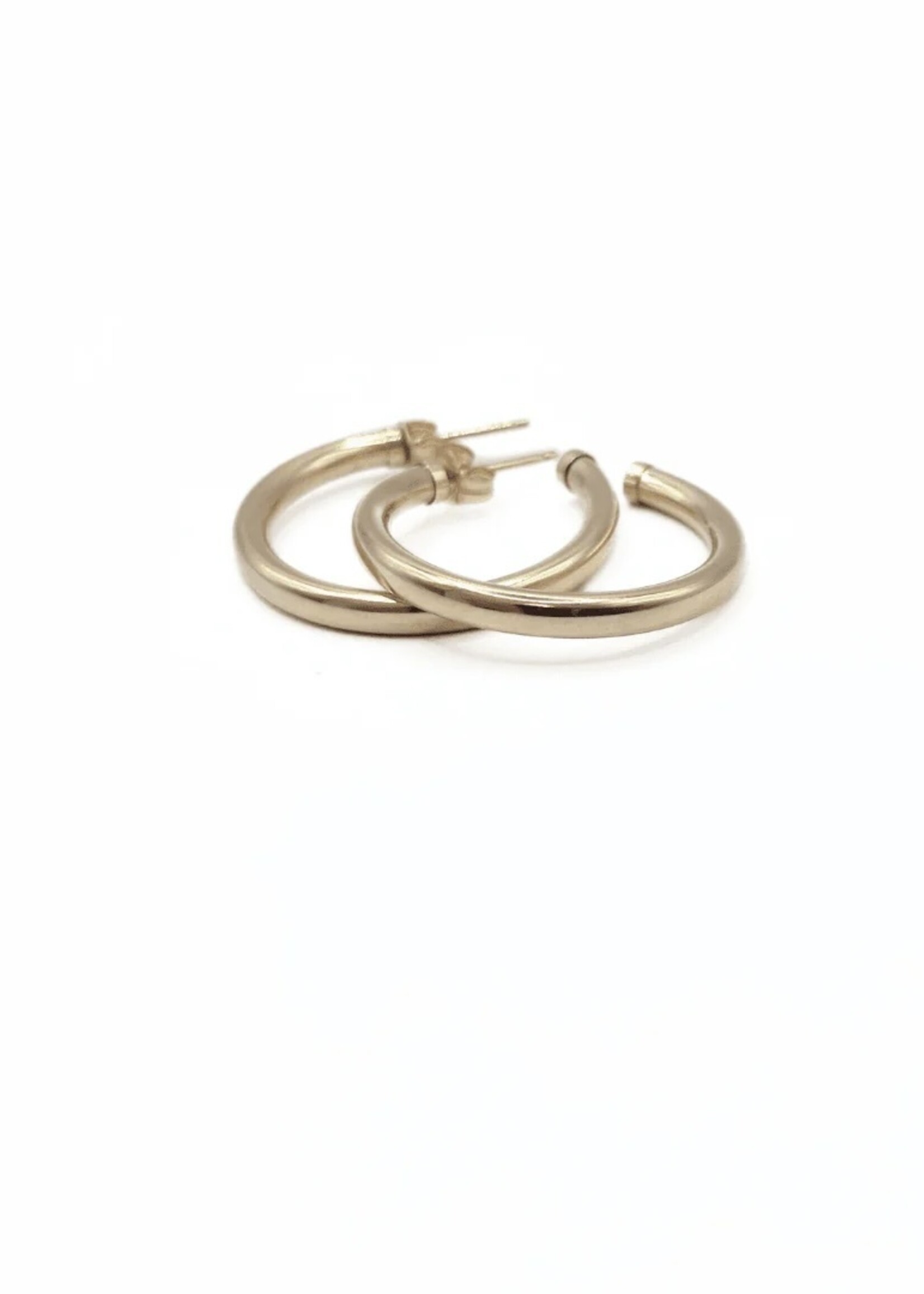 erin gray Paris 14K Gold-Filled Post Hoop Earrings - 20mm