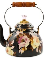 Mackenzie-Childs Wild Rose Brown 3 Quart Tea Kettle