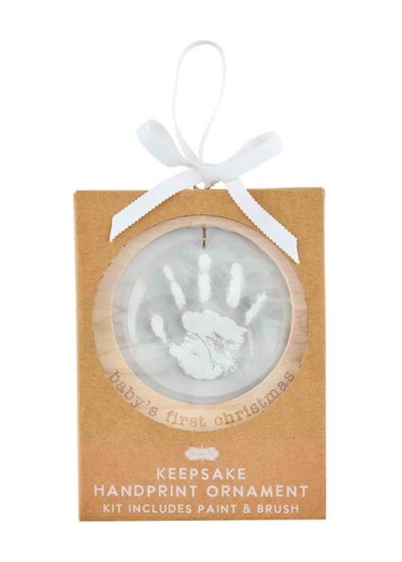 Mudpie Keepsake Handprint Ornament - White