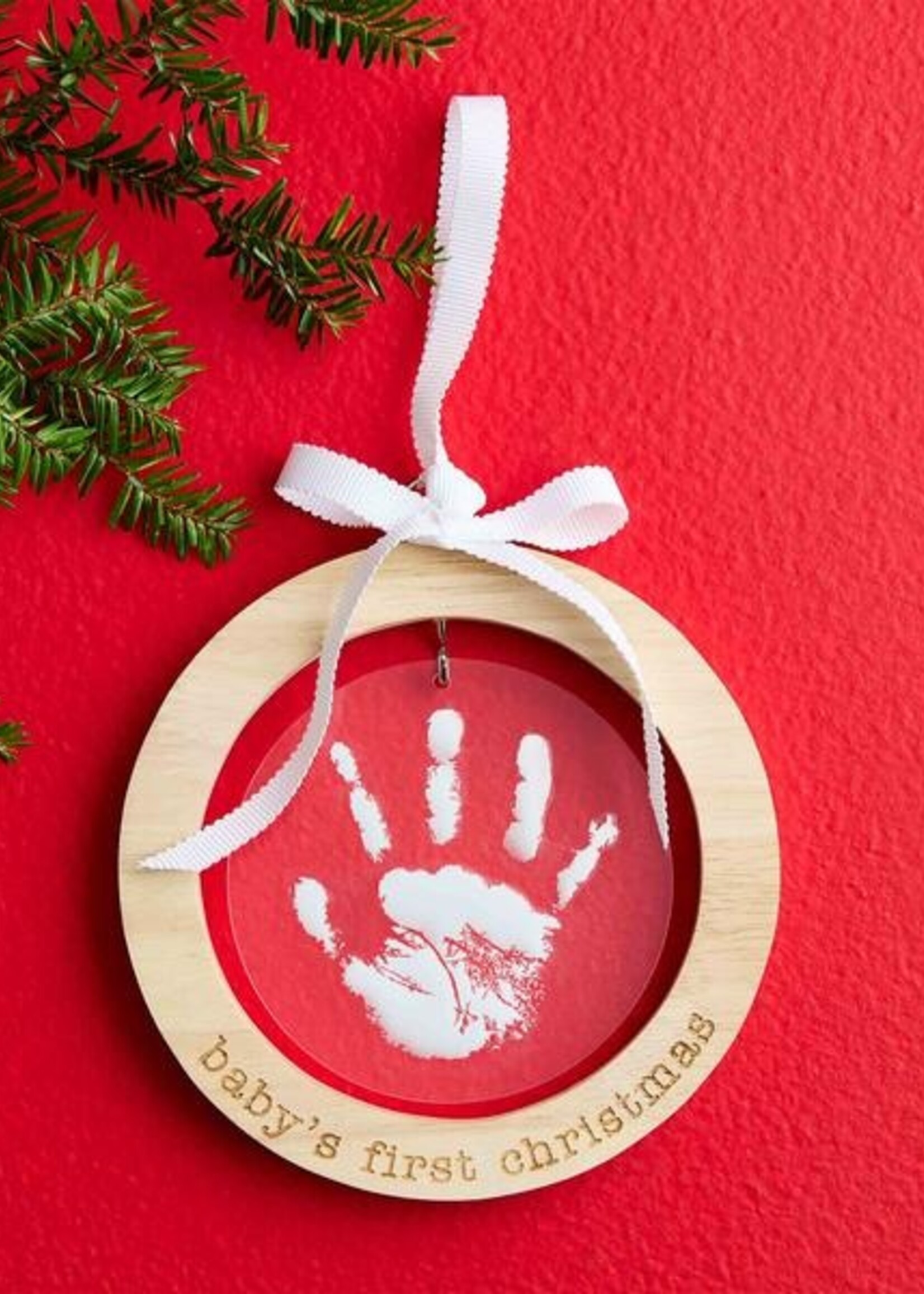 Mudpie Keepsake Handprint Ornament - White