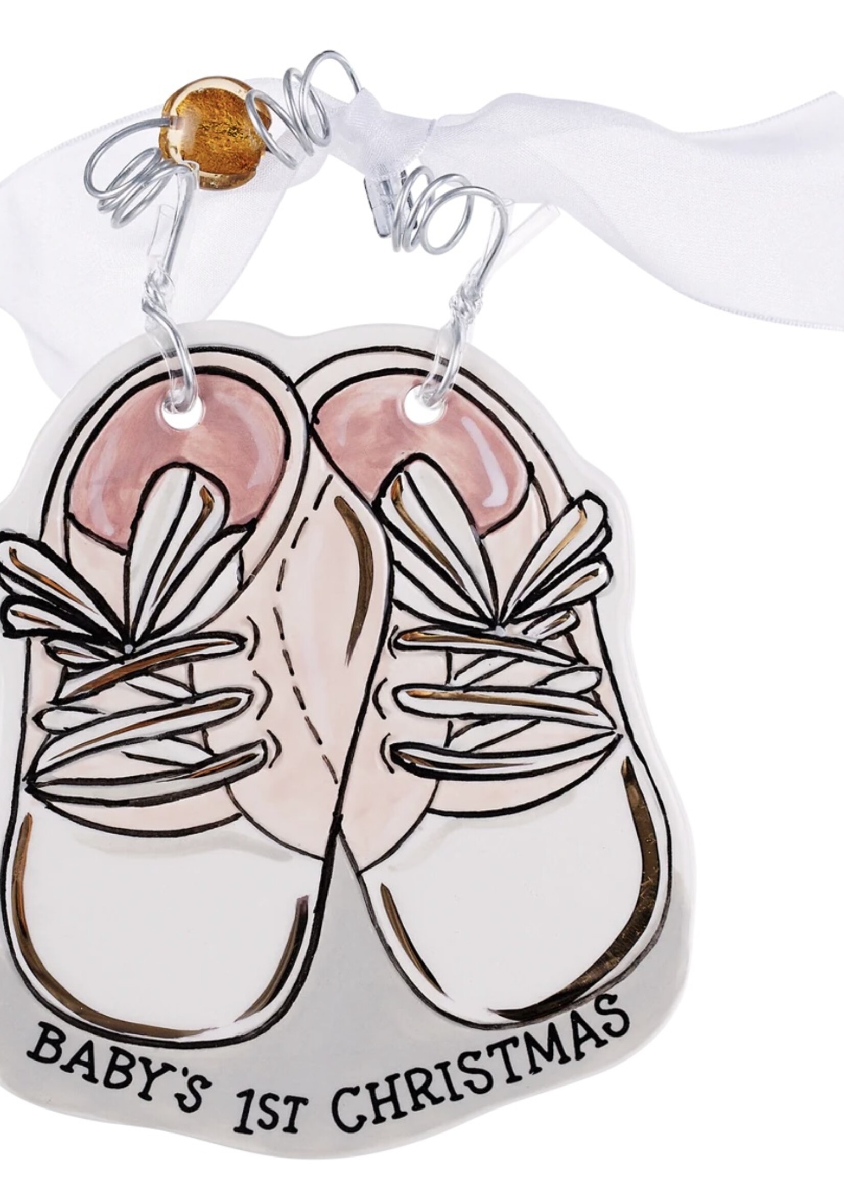 Glory Haus Baby's First Christmas Shoe Ornament - Pink