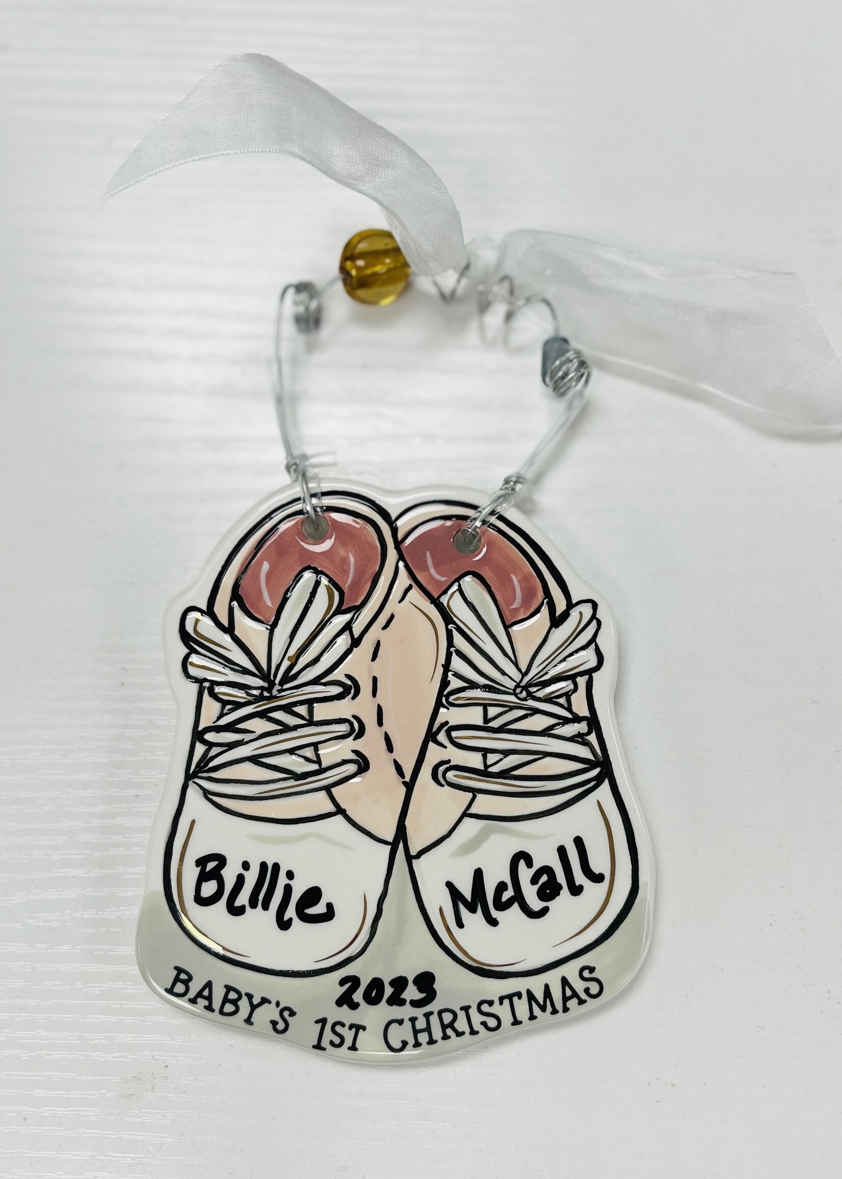 Glory Haus Baby's First Christmas Shoe Ornament - Pink