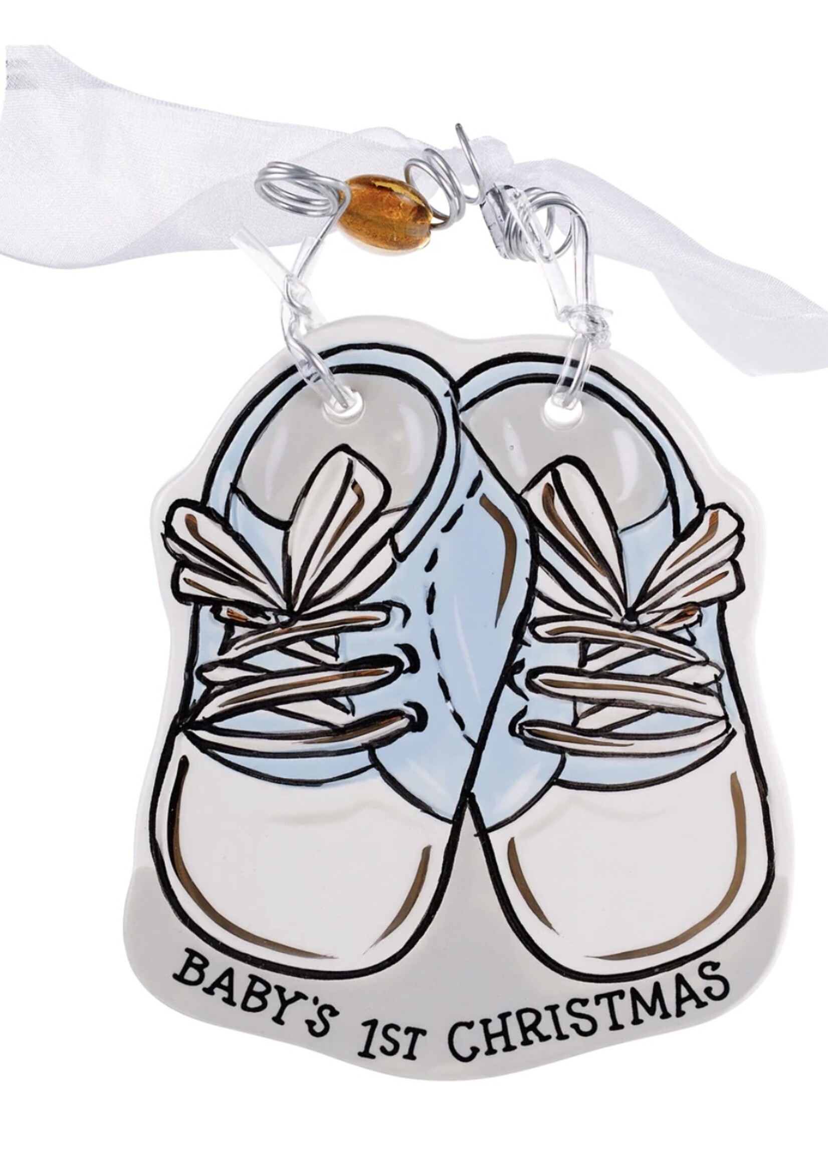 Glory Haus Baby's First Christmas Shoe Ornament - Blue