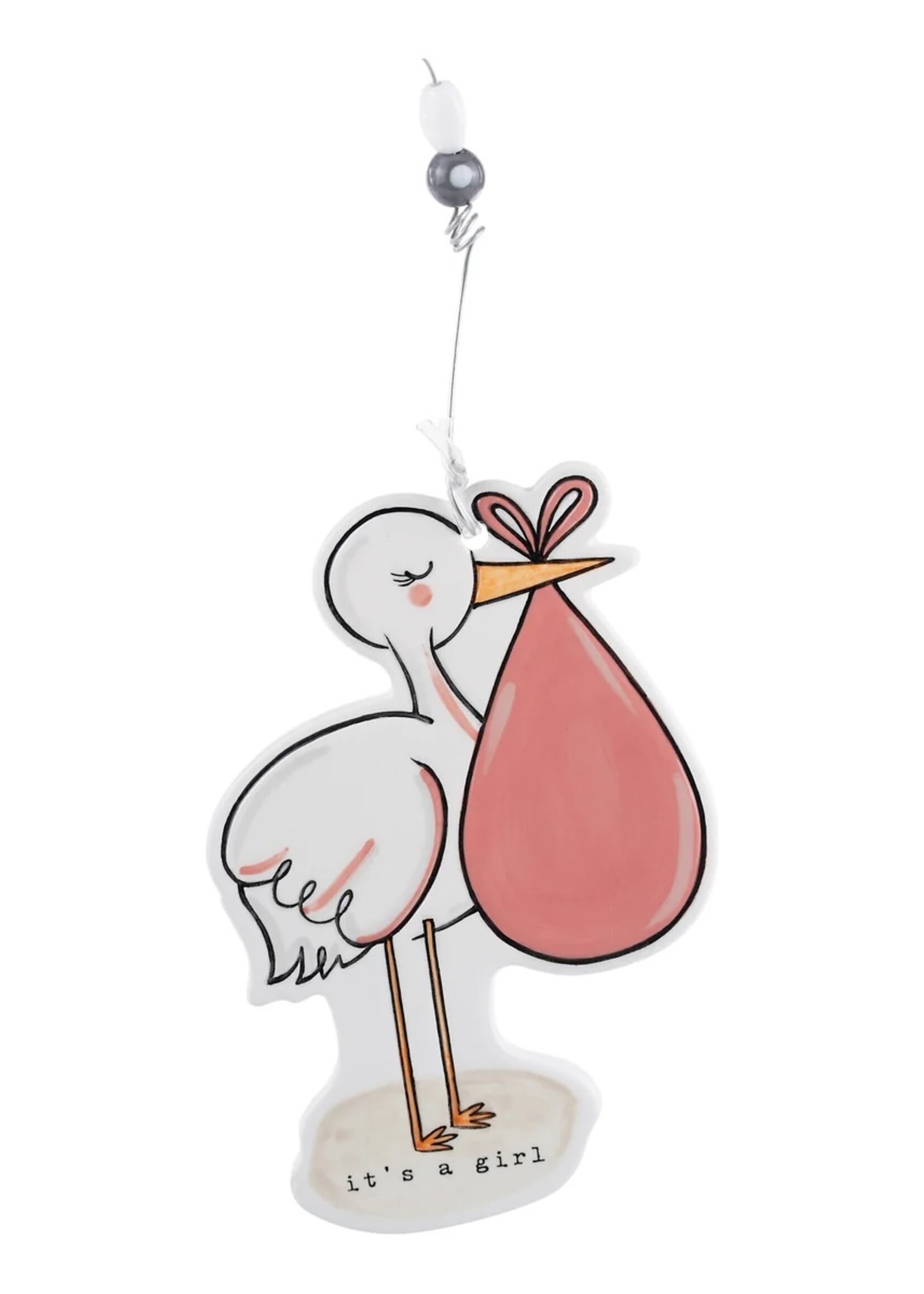 Glory Haus Personalized It's A Girl Stork Ornament