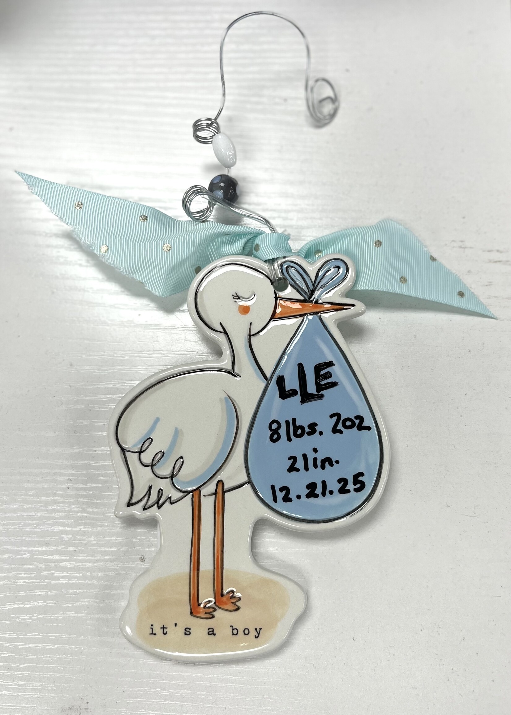 Glory Haus Personalized It's A Boy Stork Ornament