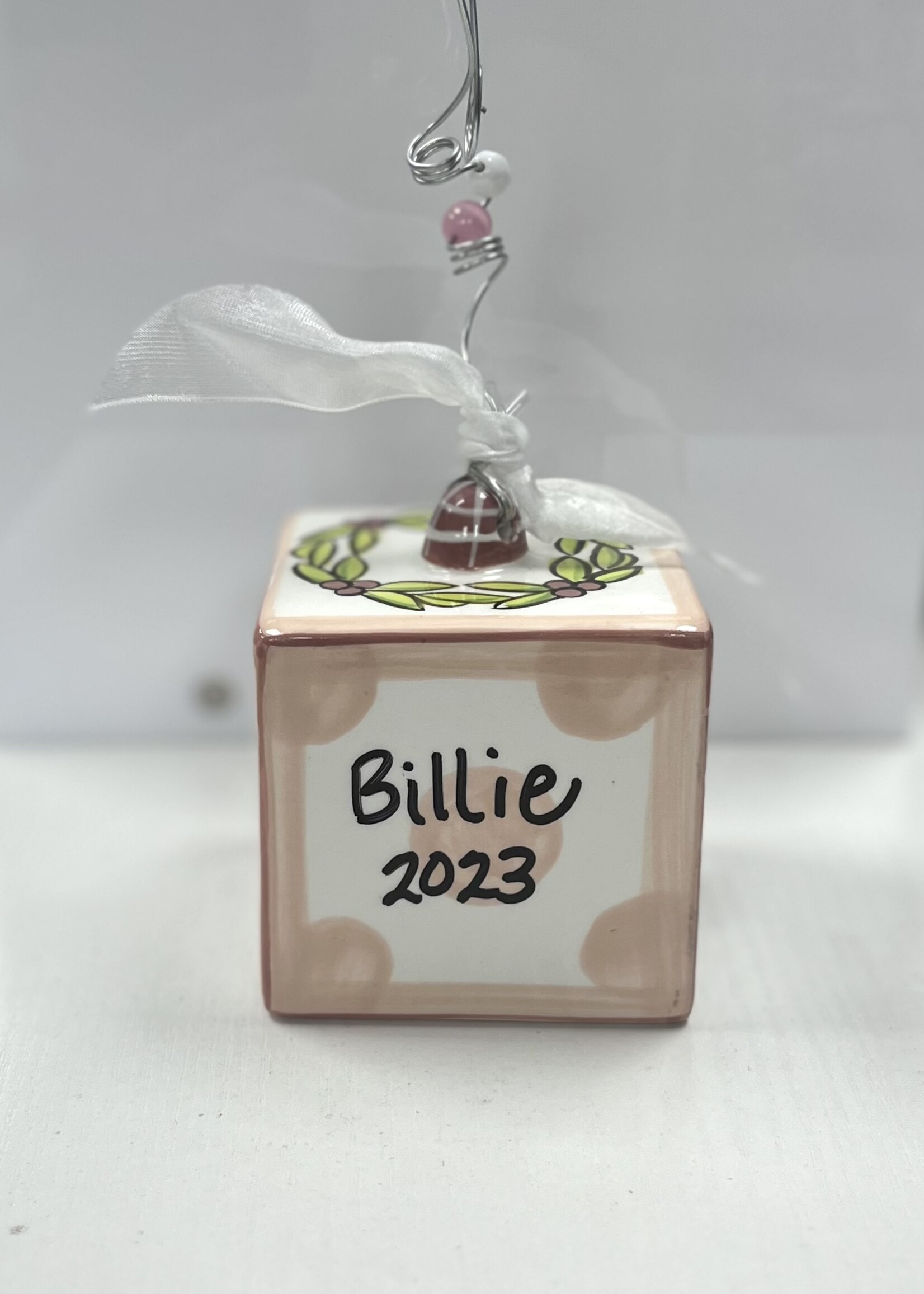 Glory Haus Personalized Baby's First Christmas Block Ornament - Blue