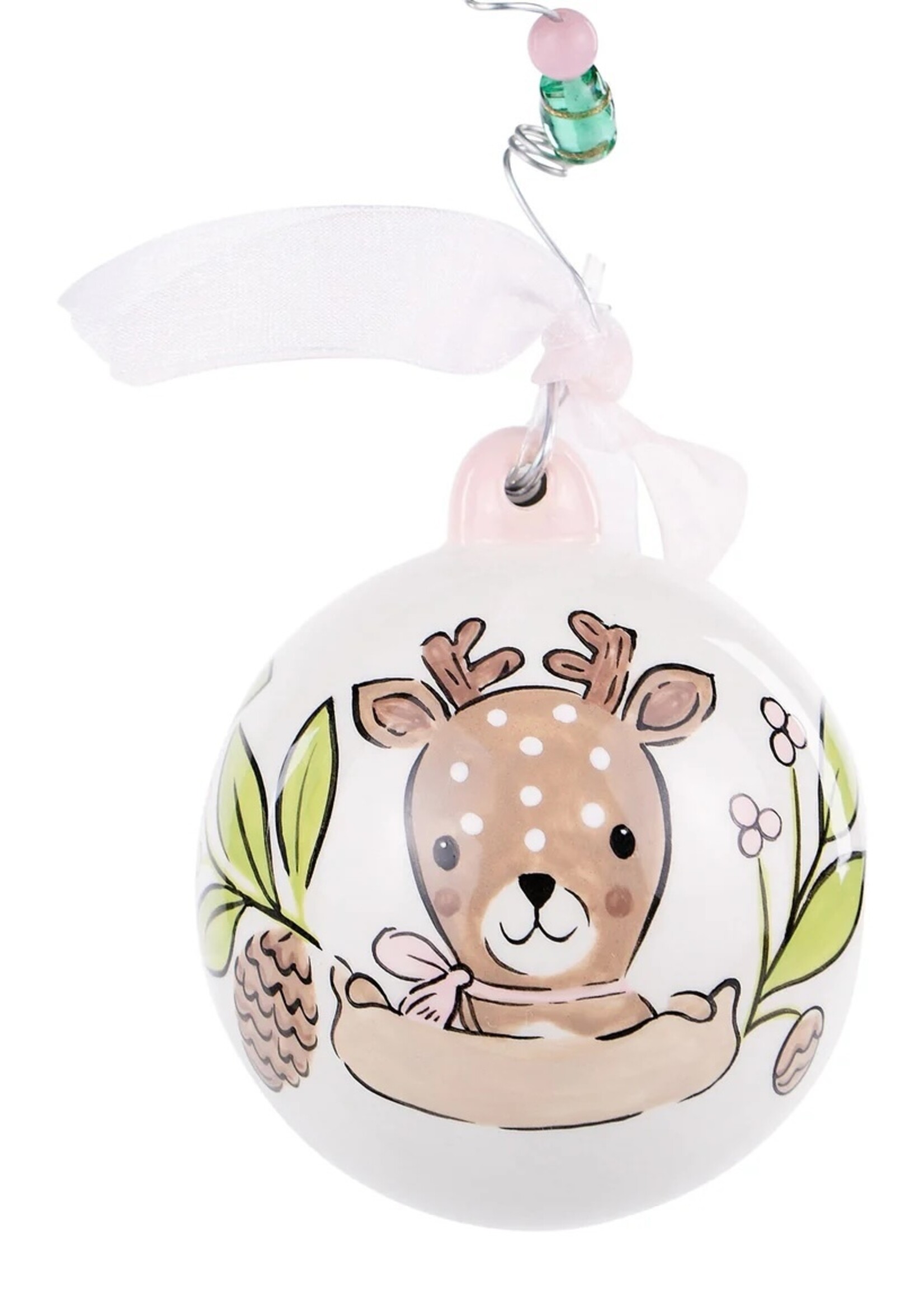 Glory Haus Personalized Baby Girl Deer 1st Christmas Ornament