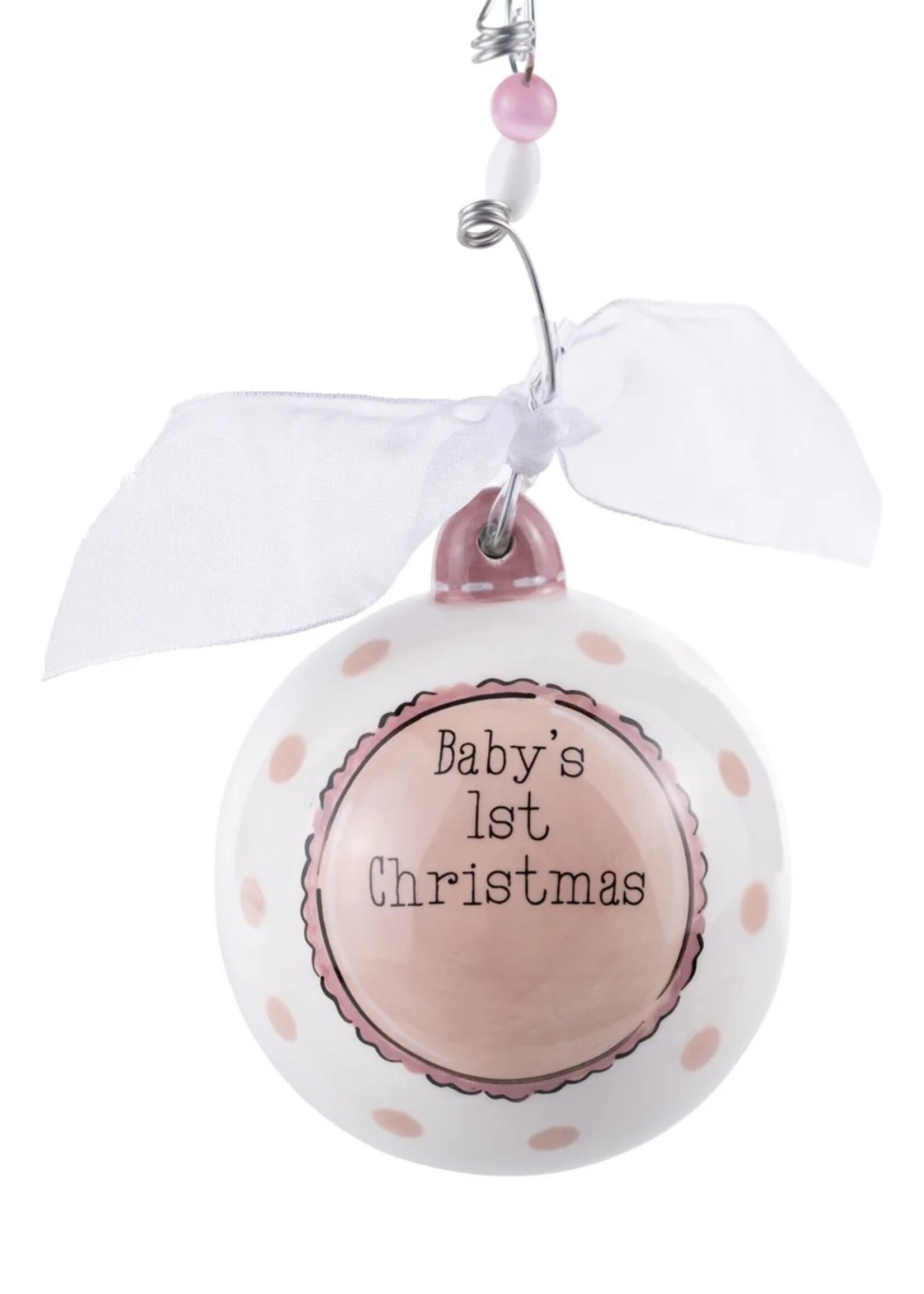 Glory Haus Baby's 1st Christmas Rocking Horse Ornament - Pink
