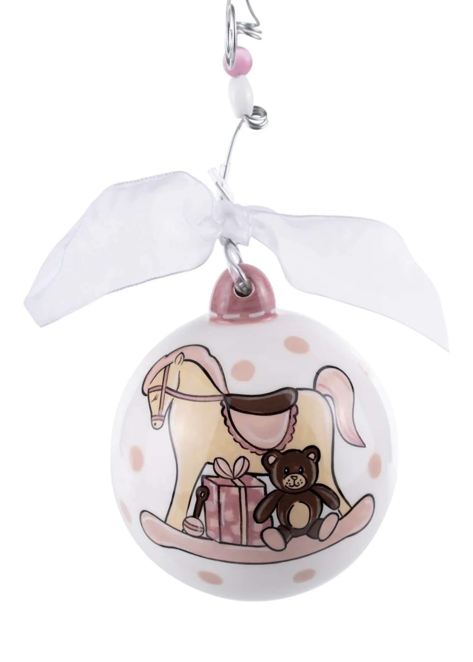 Glory Haus Baby's 1st Christmas Rocking Horse Ornament - Pink