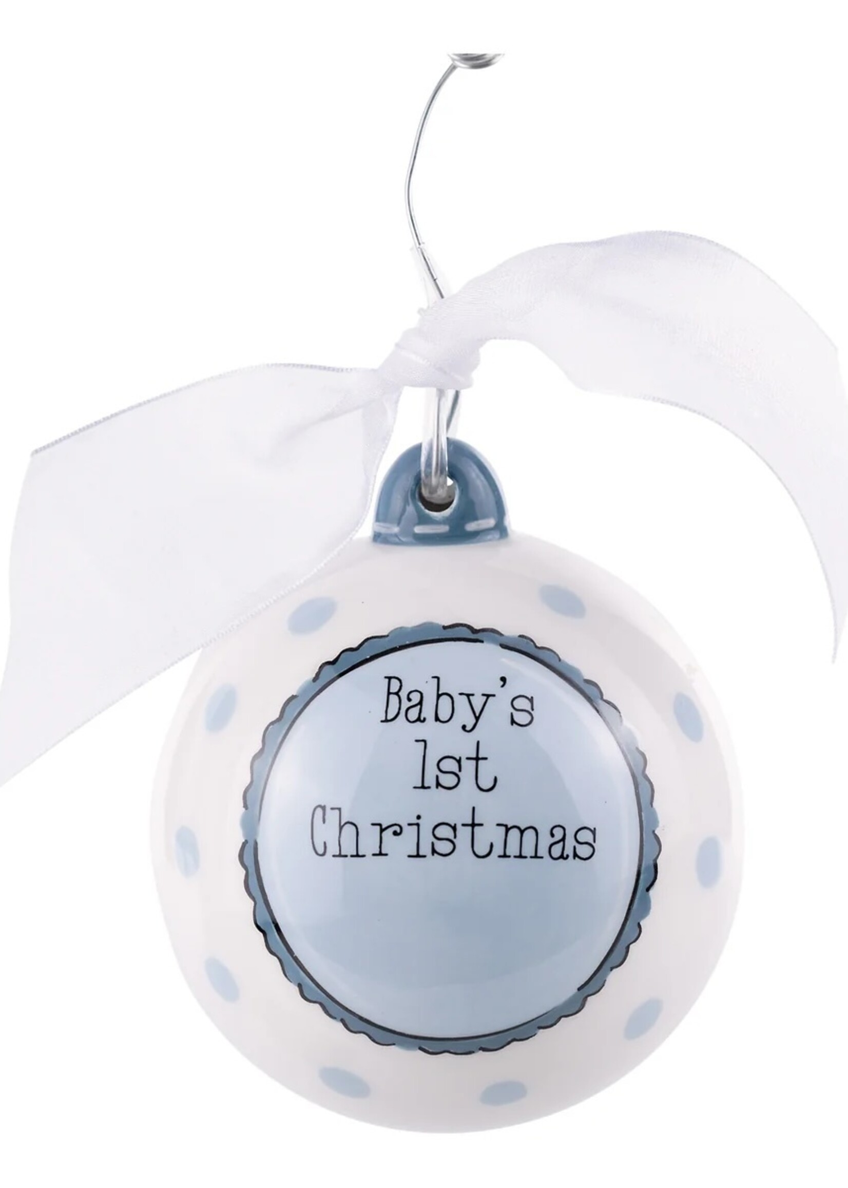 Glory Haus Personalized Baby's 1st Christmas Rocking Horse Ornament - Blue