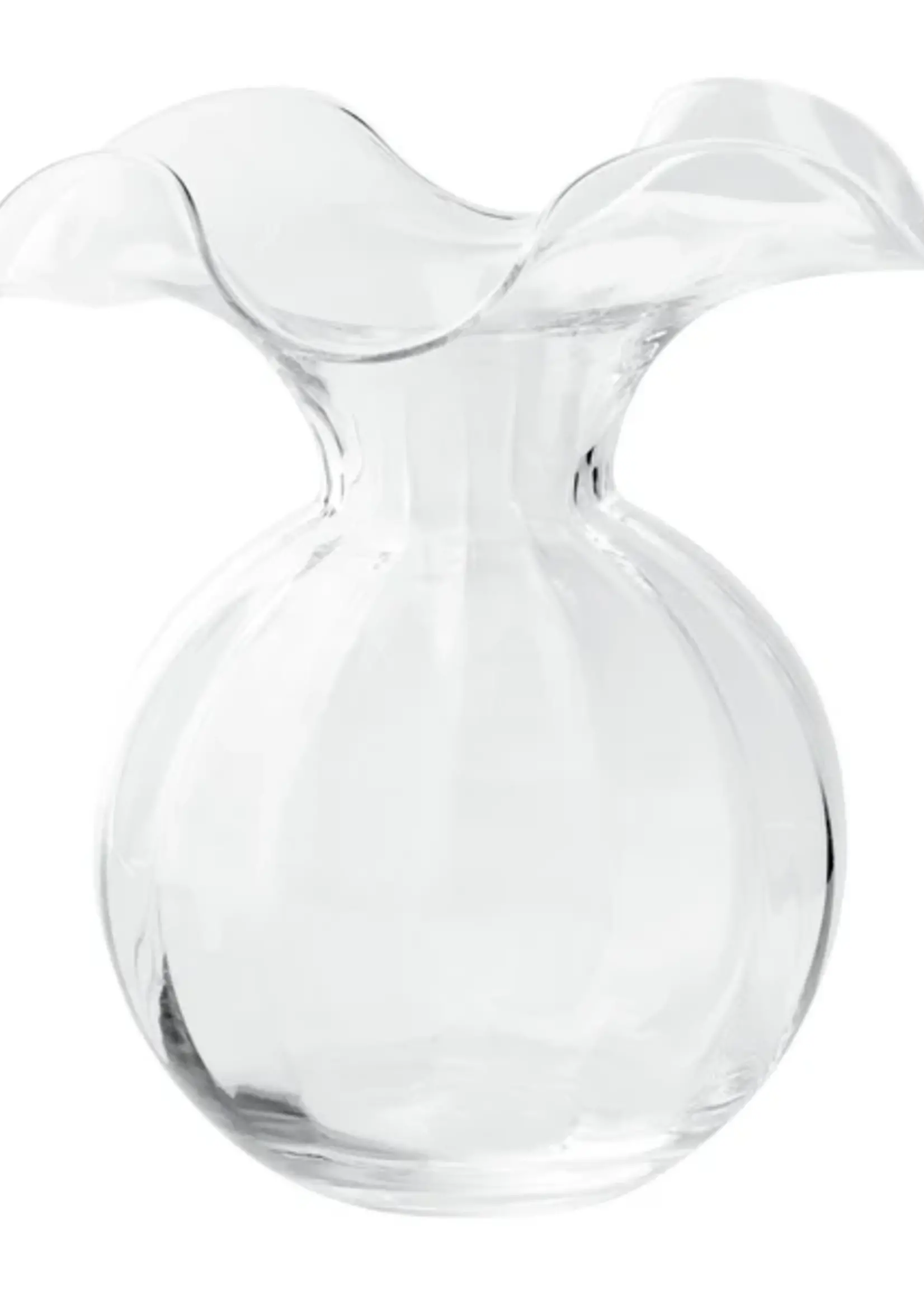 Vietri Hibiscus Glass Clear Medium Fluted Vase