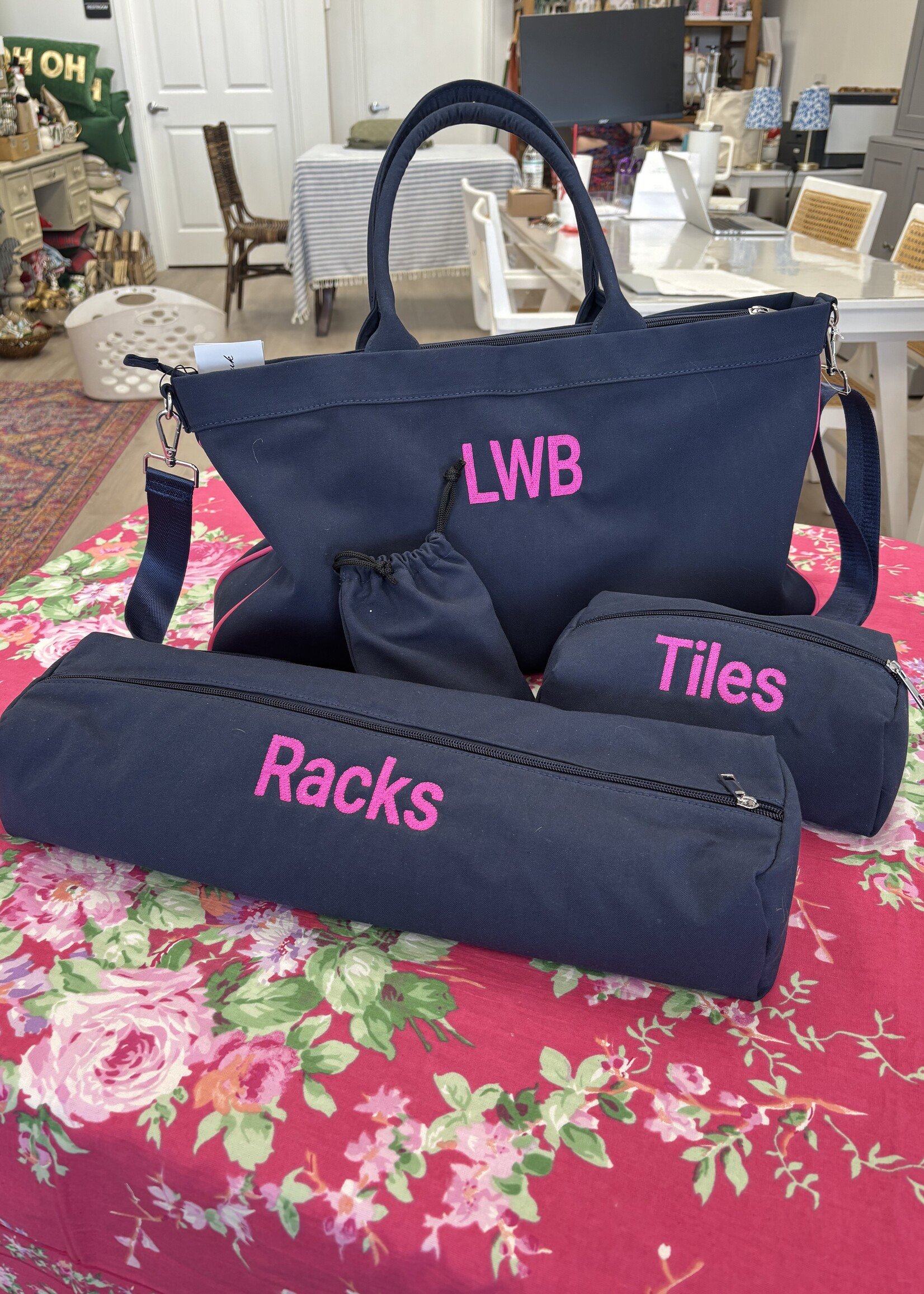 Brouk & Co Mahjong Tote Bag (Navy)