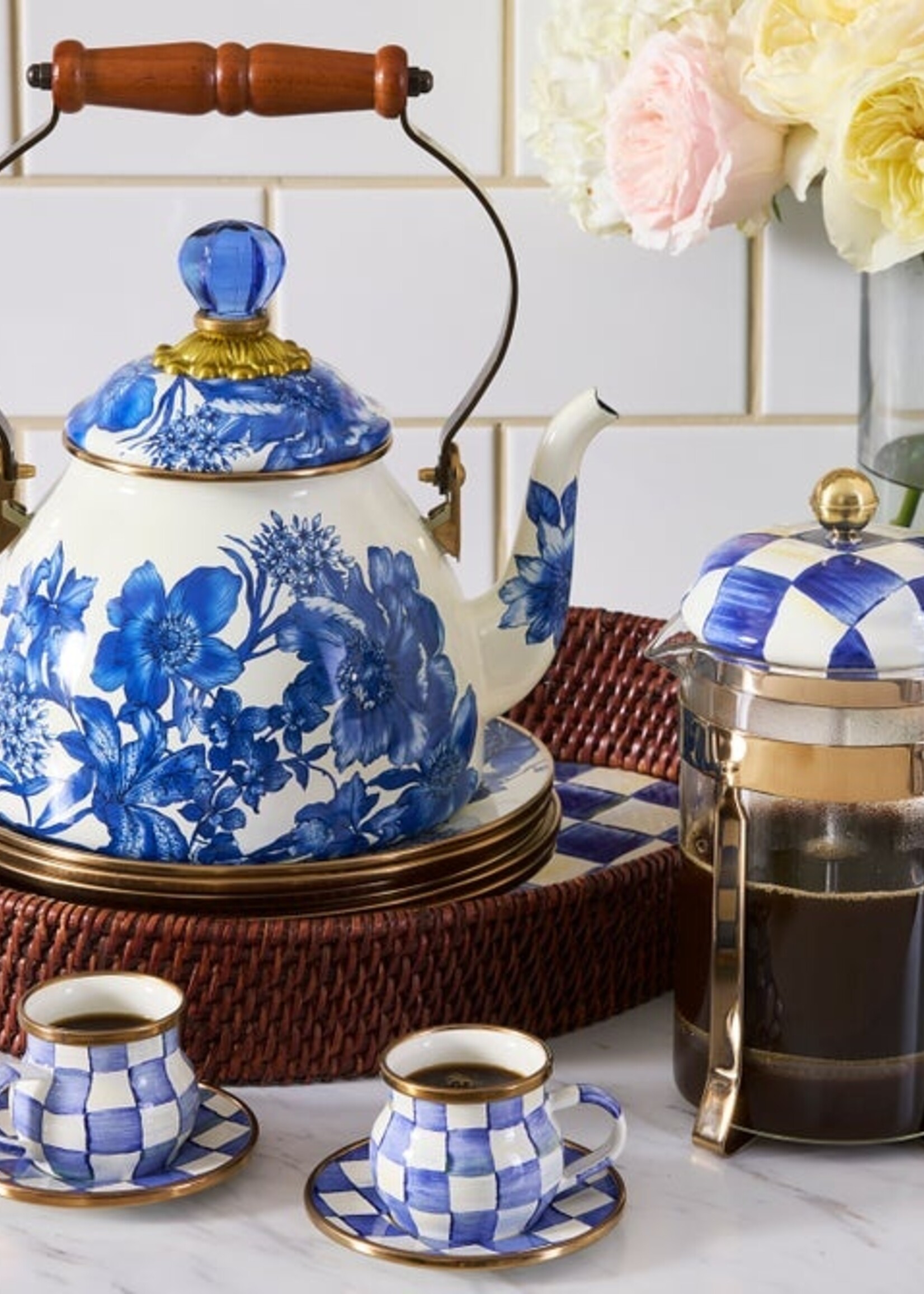 Mackenzie-Childs Royal English Garden 2 Quart Tea Kettle