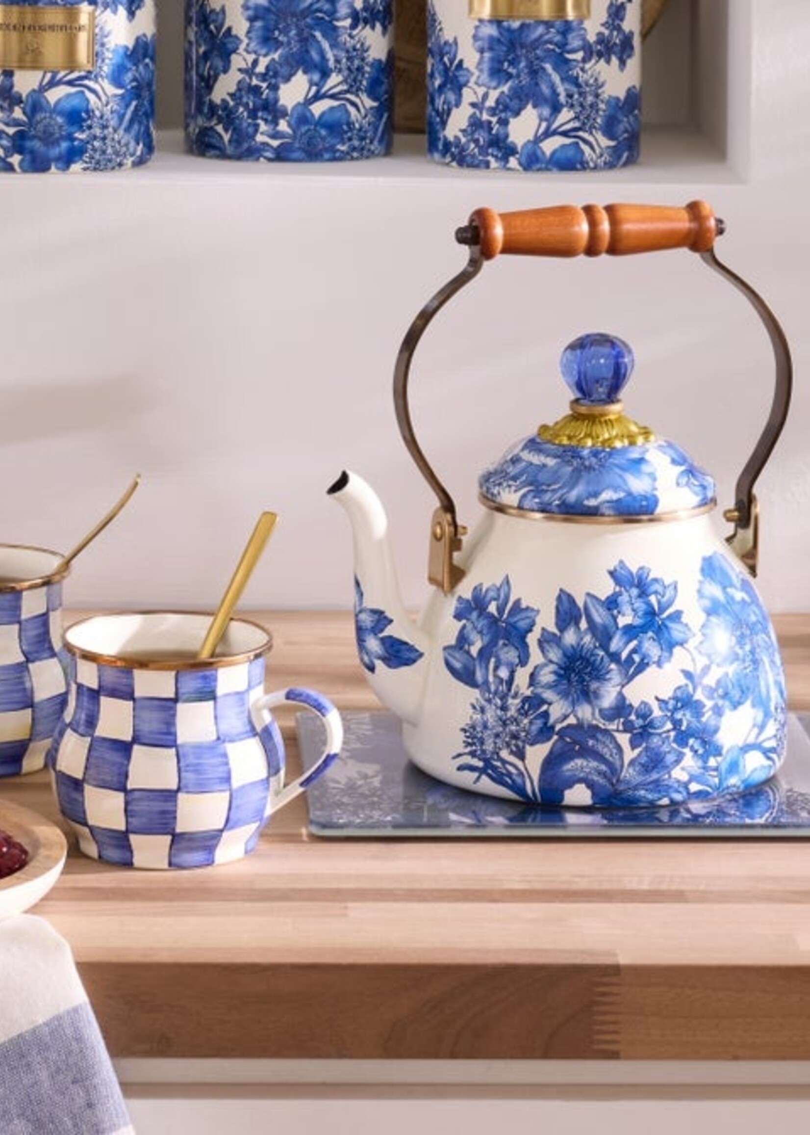 Mackenzie-Childs Royal English Garden 2 Quart Tea Kettle