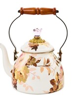 Mackenzie-Childs Wild Rose White 2 Quart Tea Kettle
