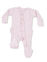 Angel Dear Basics Veiled Pink 2 Way Zipper Ruffle Footie